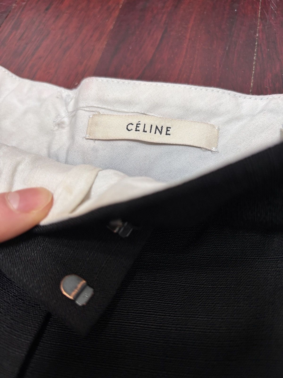 Celine Céline Black Wide Leg Philo Era Rare Avant-Garde Pants Size 27" / US 4 / IT 40 - 2 Thumbnail