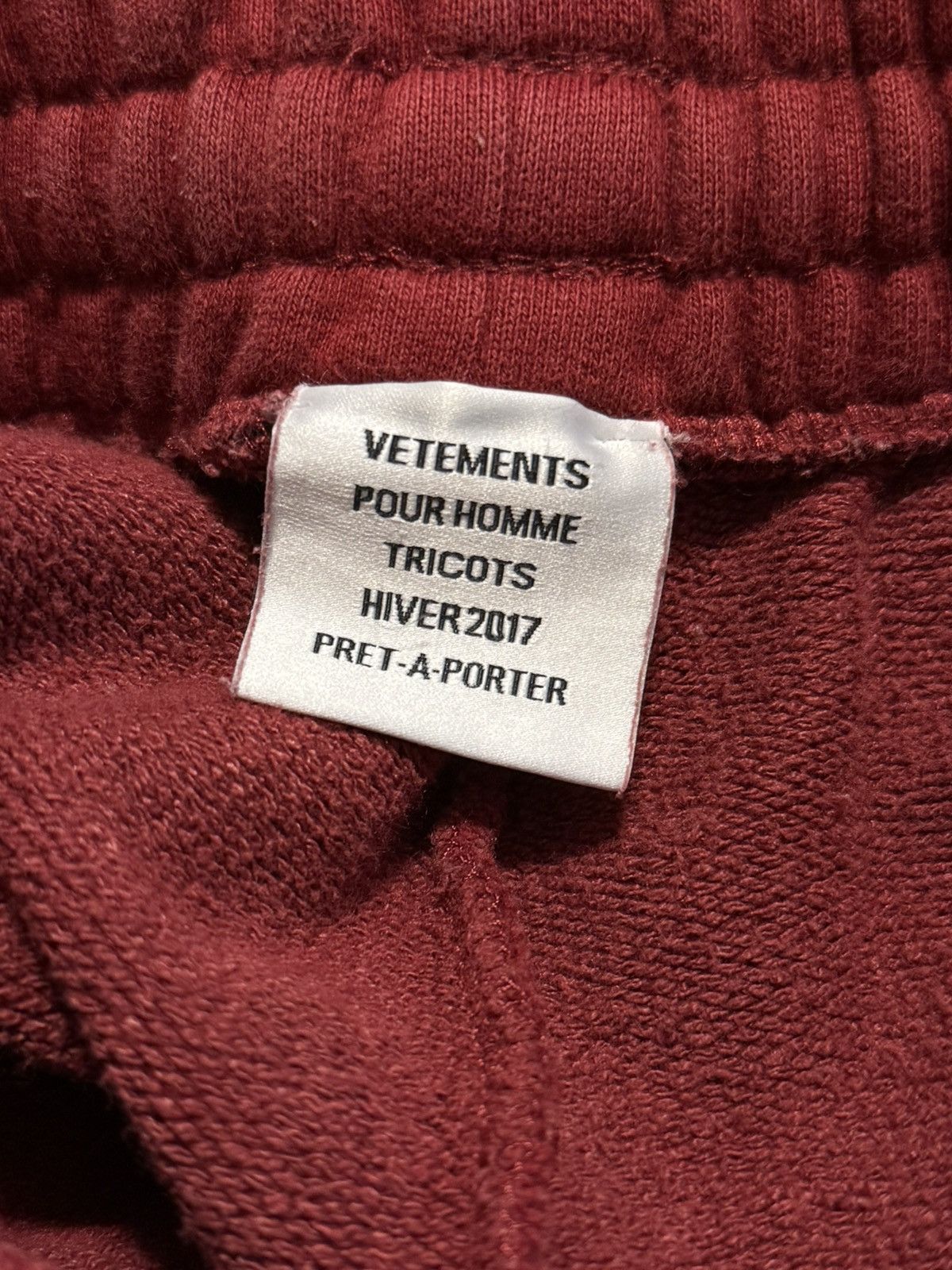 Vetements Vetements Sweatpants Pleated 2017 Tricots Hiver Burgundy Red Size US 30 / EU 46 - 5 Thumbnail