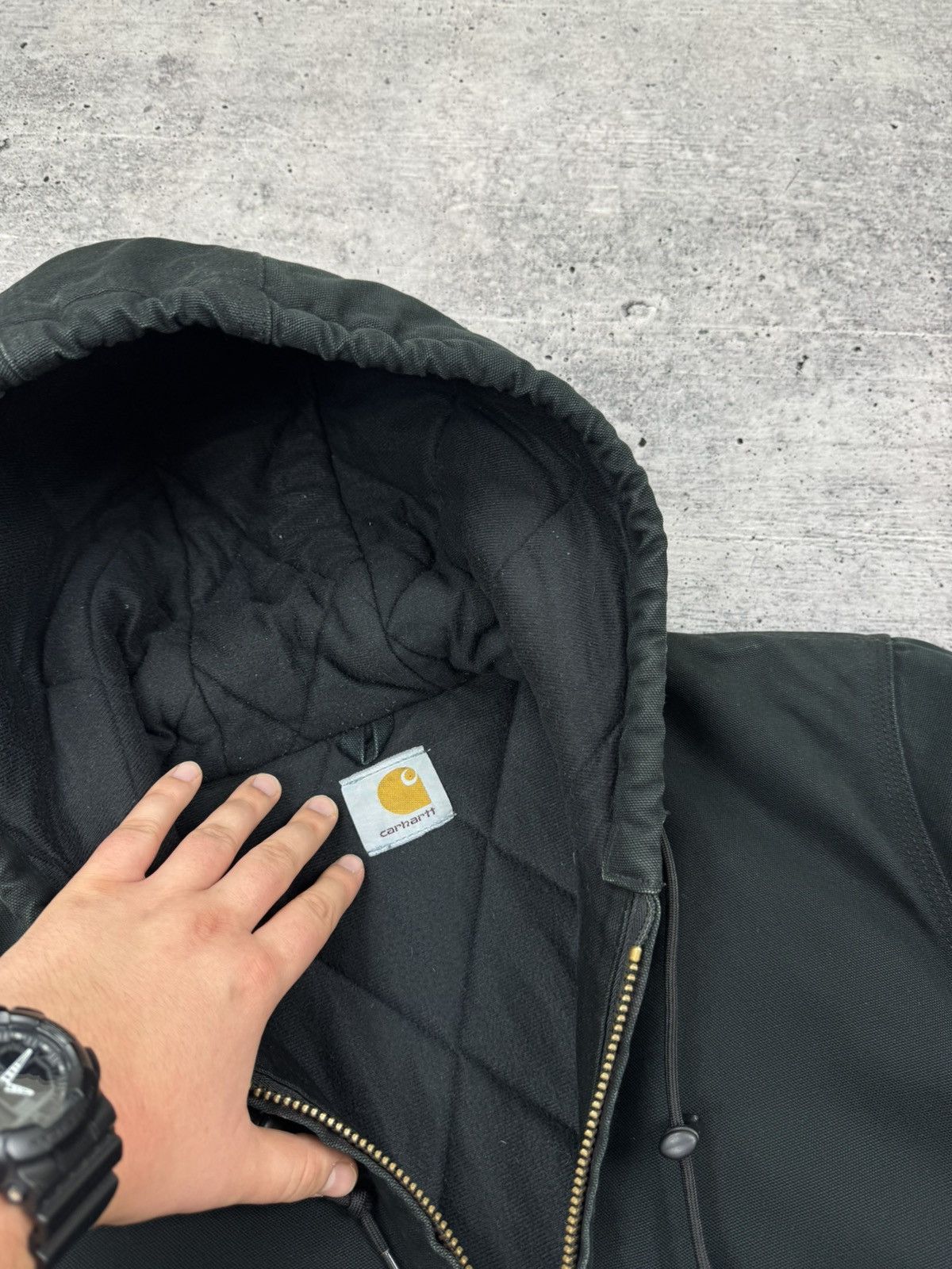 Carhartt Vintage Carhartt Active Jacket Black Denim Bomber Jacket M-L Size US L / EU 52-54 / 3 - 8 Thumbnail