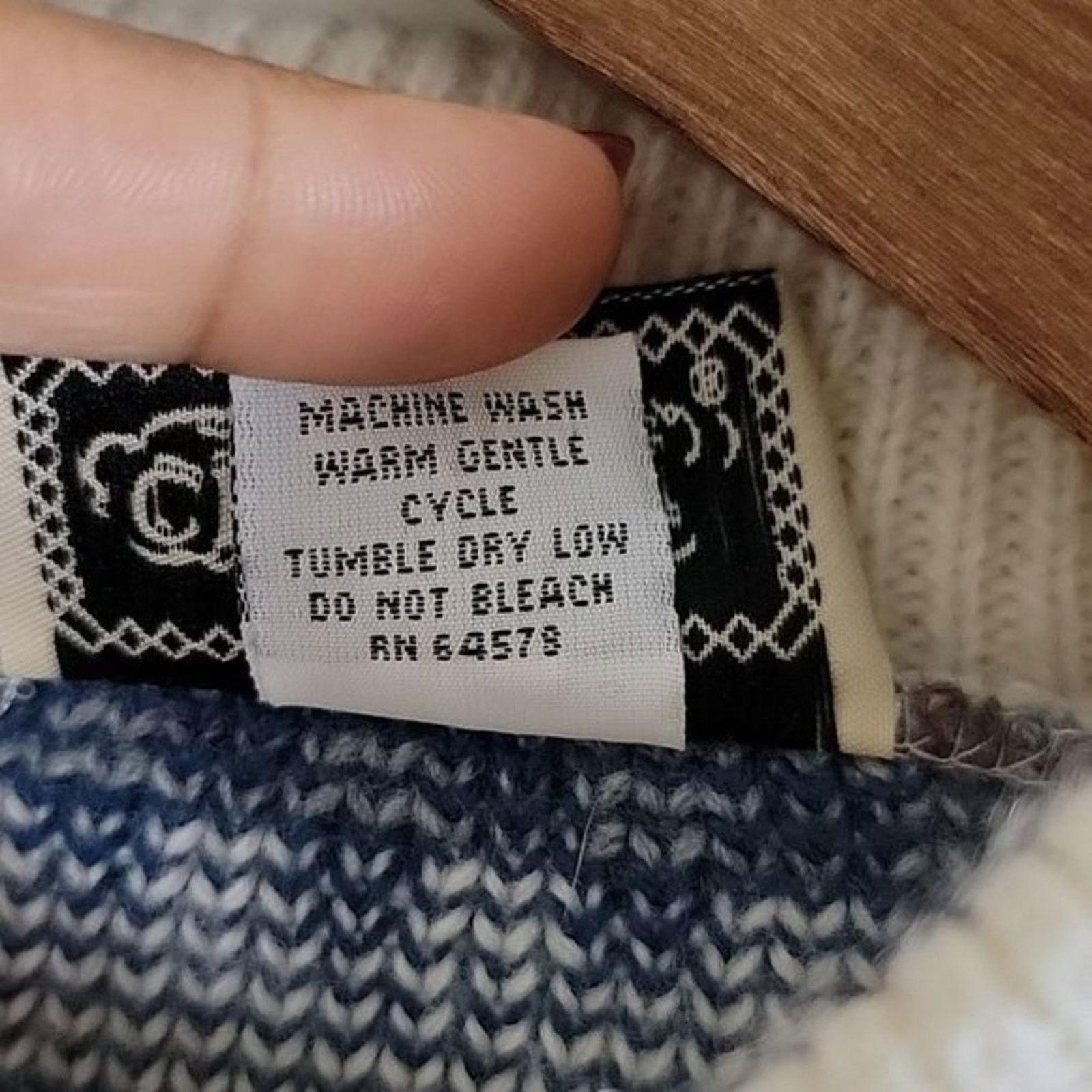 Vintage Croquet Club 90s Womens Fair Isle Knit Sweater Mock Neck Size M / US 6-8 / IT 42-44 - 8 Thumbnail