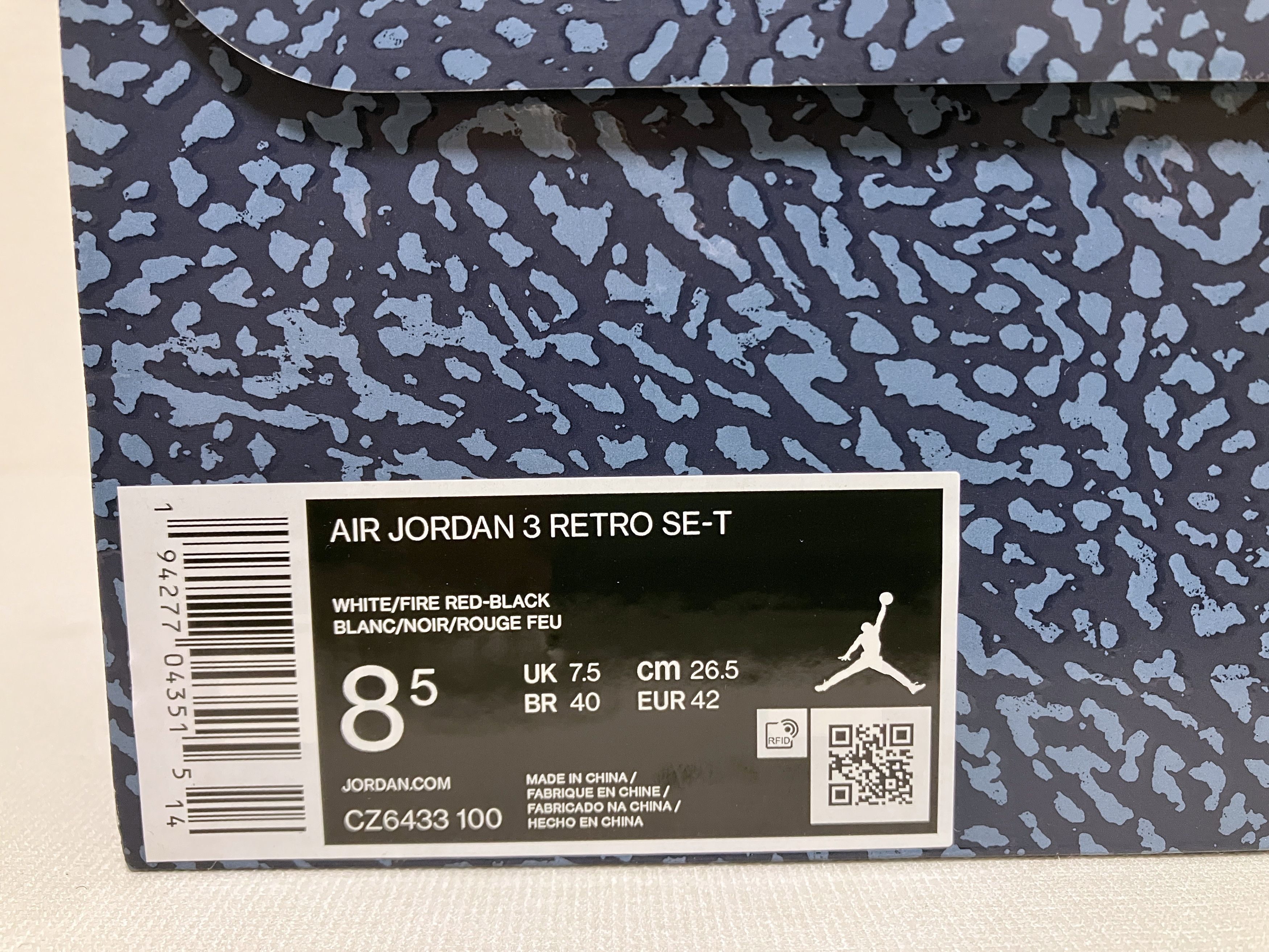 Jordan Brand × Nike NIKE Air Jordan 3 Retro SE-T AJ3 III fire red denim japan Size US 8.5 / EU 41-42 - 8 Thumbnail