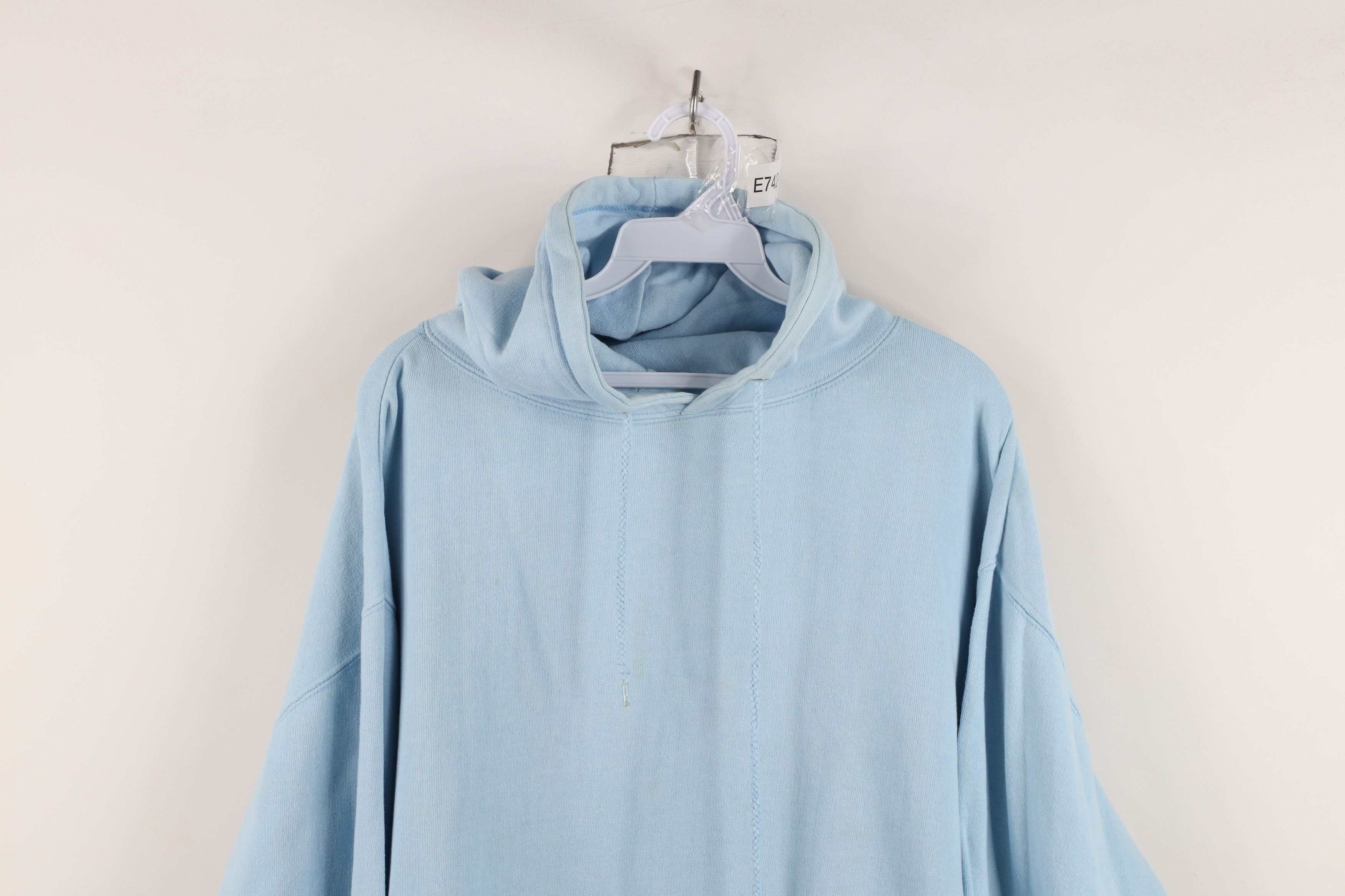 Vintage Vintage 90s Streetwear Fit Hoodie Sweatshirt Carolina Blue Size US L / EU 52-54 / 3 - 2 Thumbnail