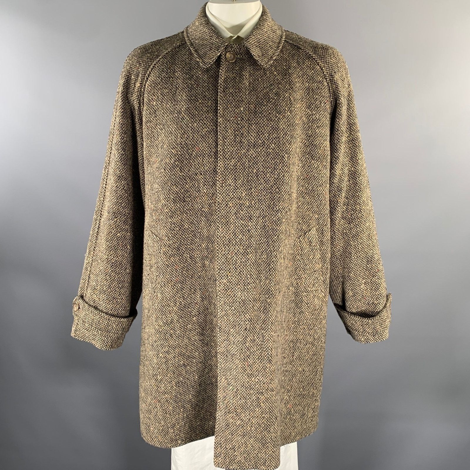 Ralph Lauren RALPH LAUREN Size 44 Tan Black Wool Hidden Placket Coat Size US S / EU 44-46 / 1 - 1 Thumbnail