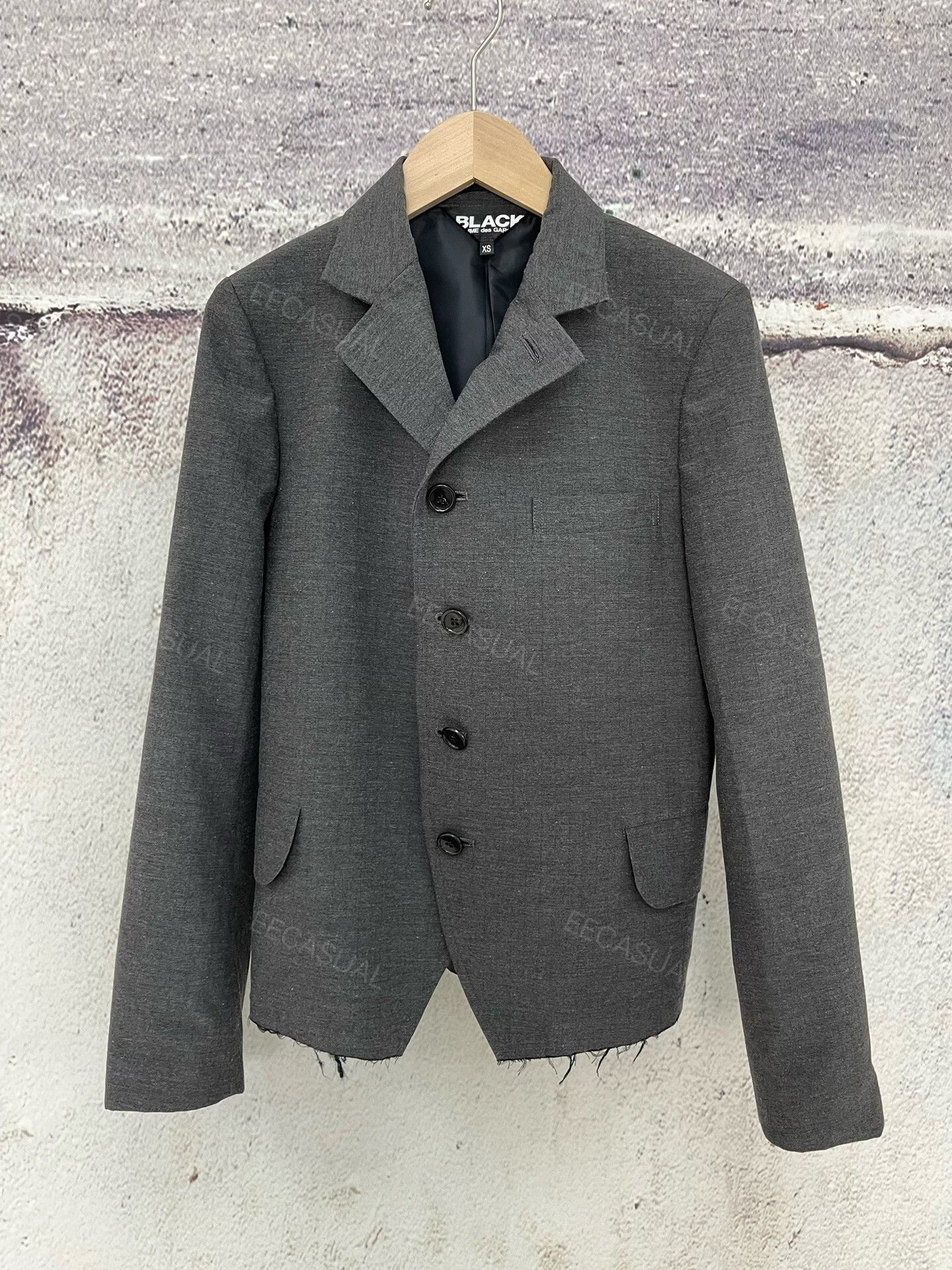 Comme des Garcons CDG Gray Asymmetrical Blazer Size US XS / EU 42 / 0 - 1 Thumbnail