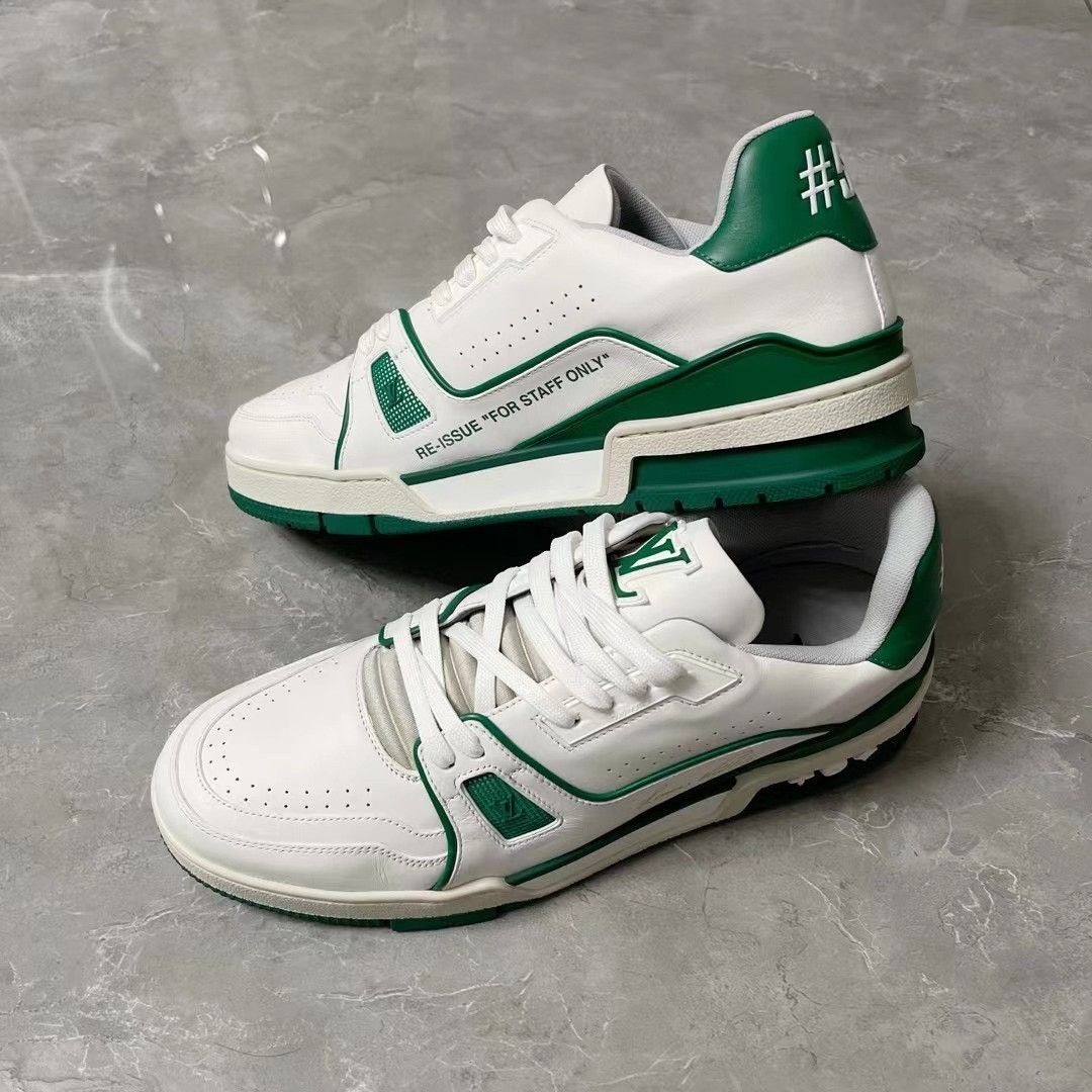 Louis Vuitton Louis Vuitton White Green Trainer Limited Size US 8.5 / EU 41-42 - 1 Thumbnail