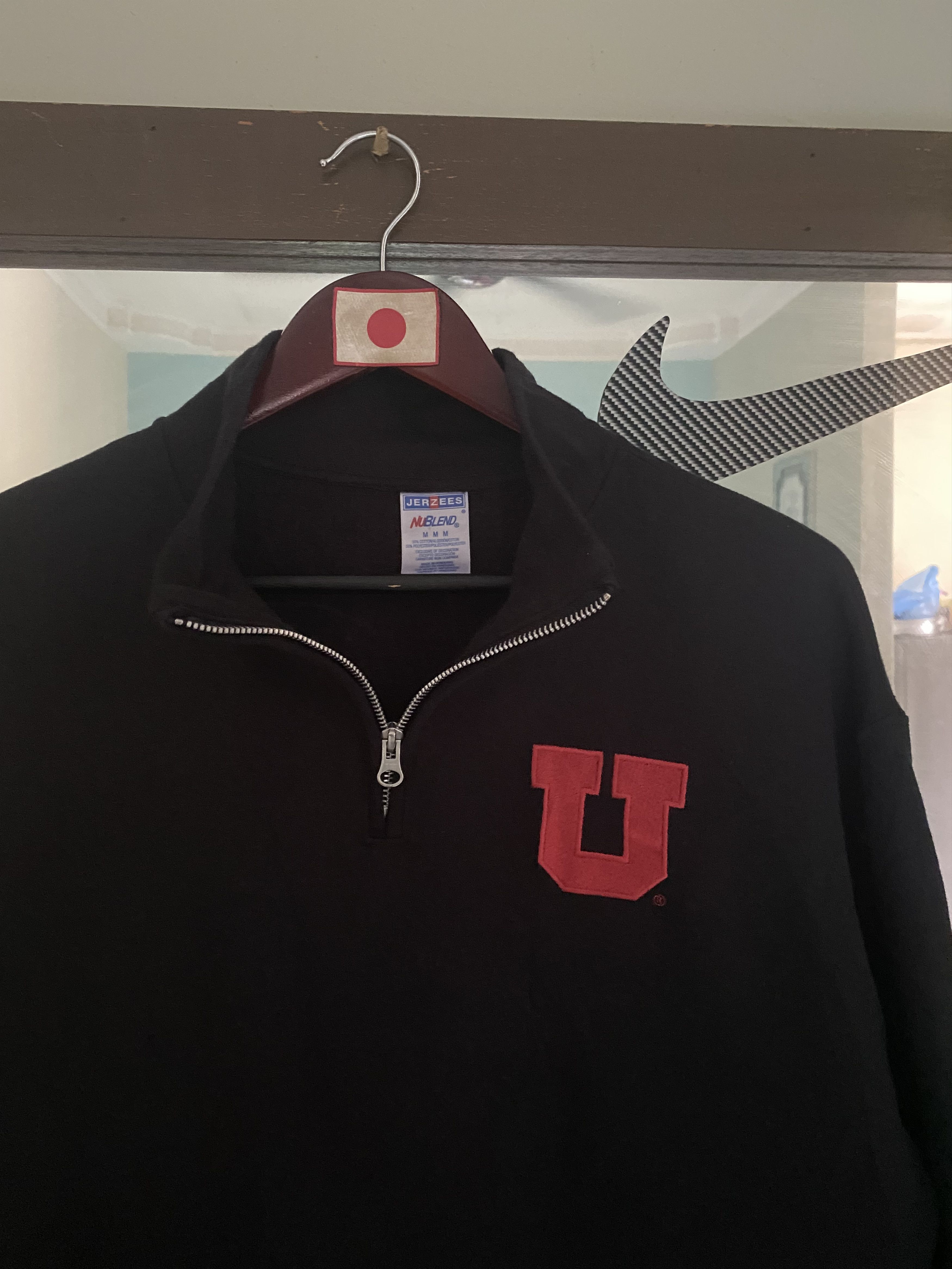 Jerzees × NCAA × Vintage Vintage Utah Half Zip Sweatshirt Size US M / EU 48-50 / 2 - 2 Thumbnail