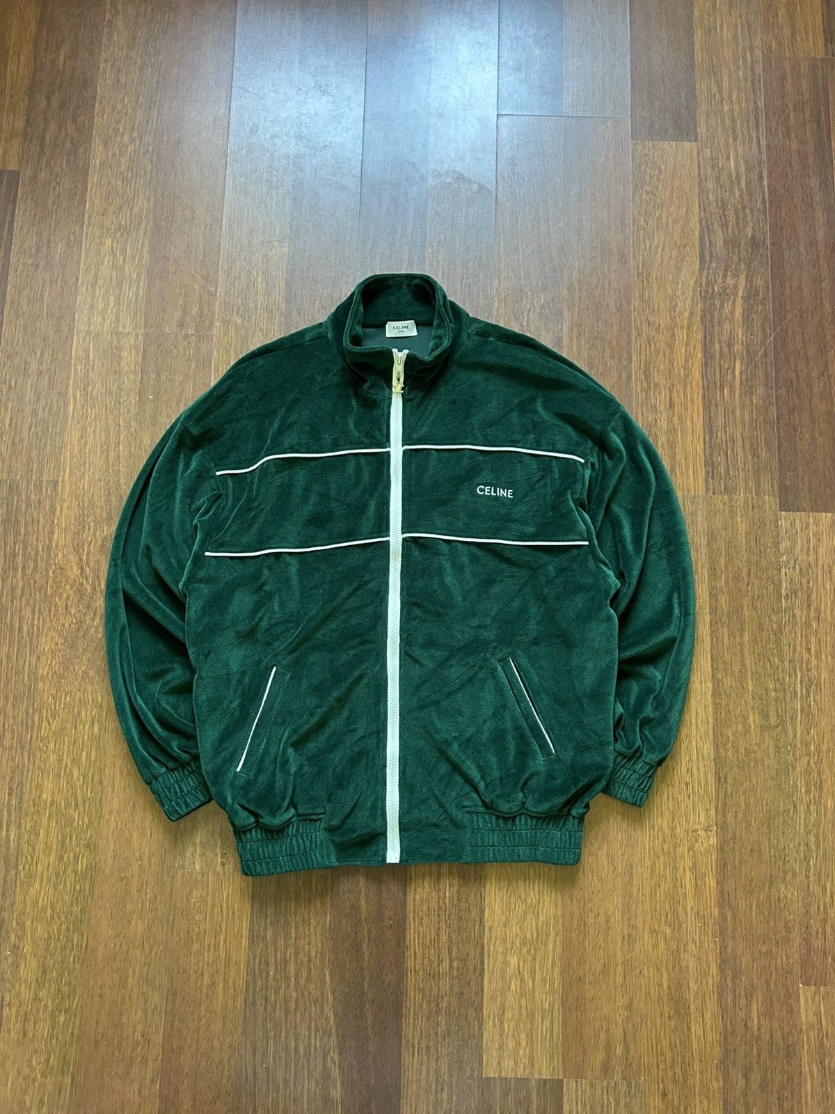Celine Celine Paris Velour Sweat Zip Hoodie Luxury Style Men’s Sz M Size US M / EU 48-50 / 2 - 1 Thumbnail