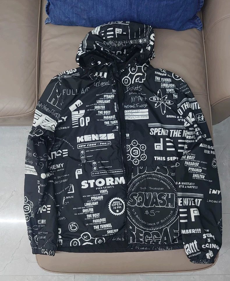 Kenzo KENZO Black printed hoodie coat Size US L / EU 52-54 / 3 - 1 Thumbnail