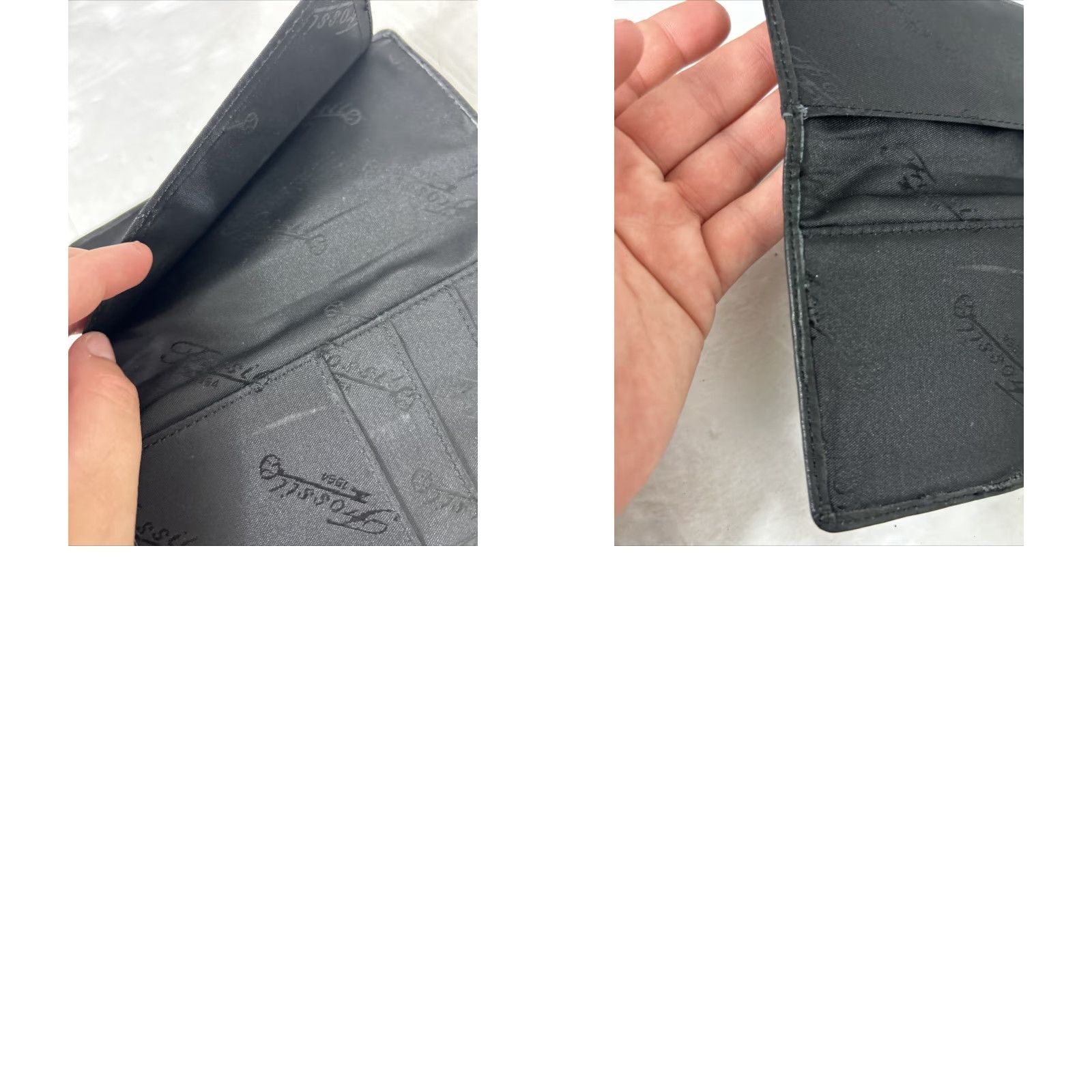 Fossil VINTAGE Fossil Pebbled Leather Black Bifold Thin Wallet 6.5x3.5 Size ONE SIZE - 9 Thumbnail