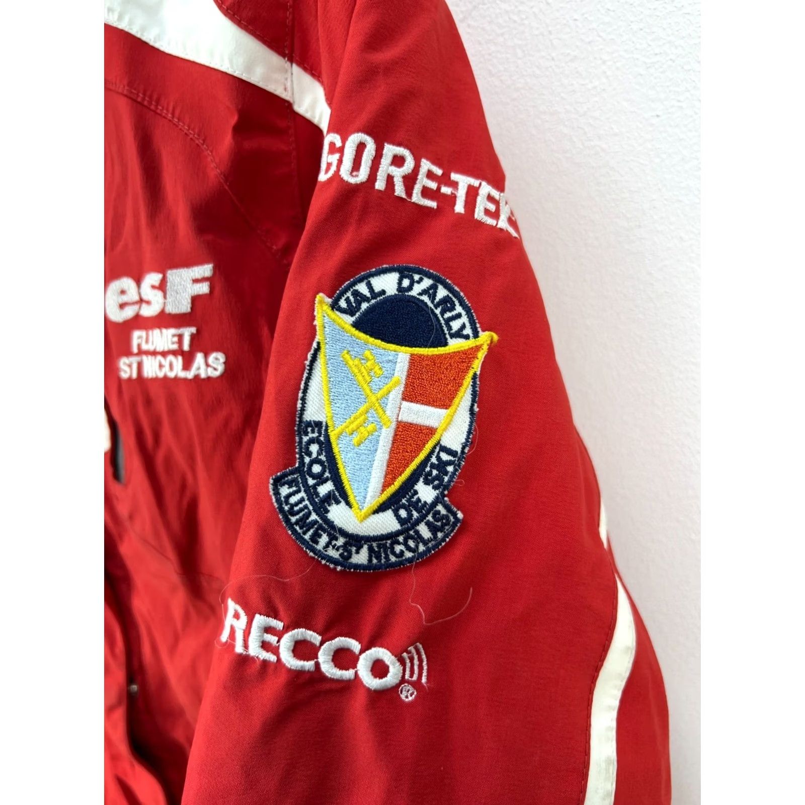 Ecco VINTAGE Henri Duvillard Ski Jacket Gore-Tex Pro Primaloft Recco Patrol FR 38 UK 10 Red Womens jacket Size XS / US 0-2 / IT 36-38 - 6 Thumbnail