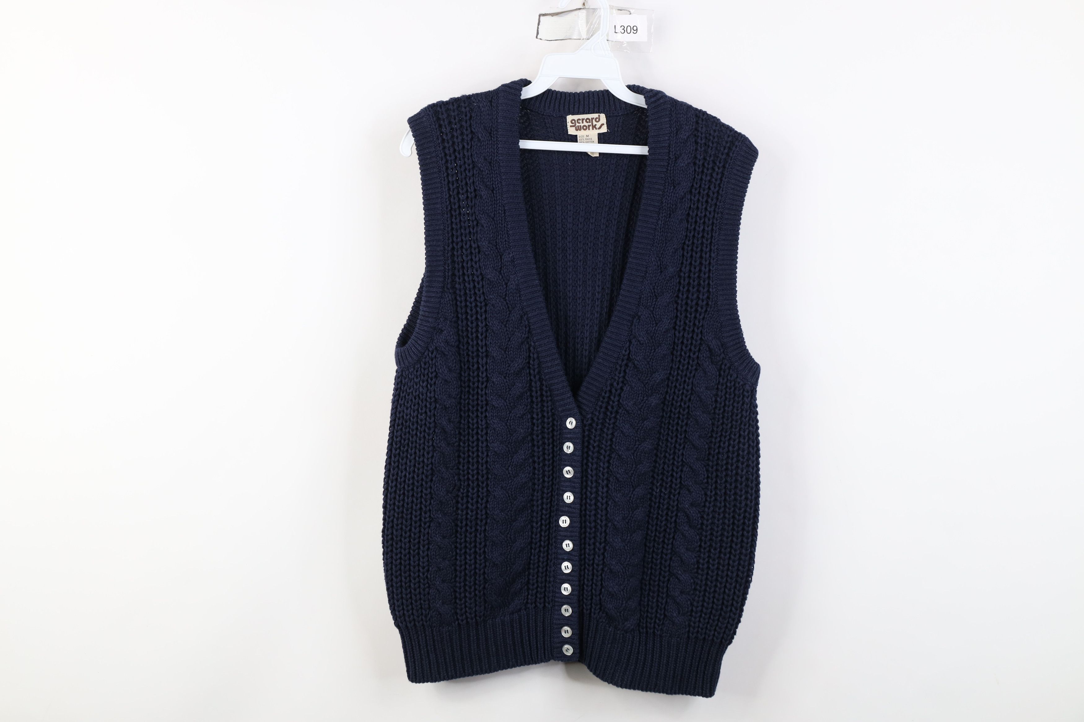 Vintage Vintage 70s Streetwear Knit Fisherman Cardigan Sweater Vest Size M / US 6-8 / IT 42-44 - 1 Thumbnail