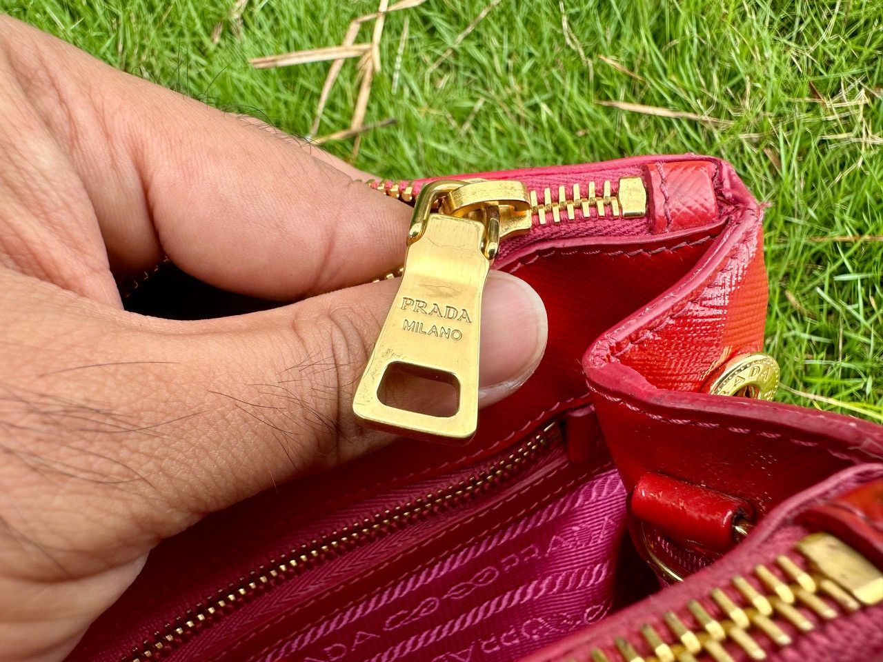 Prada Authentic Prada Saffiano Lux Small Galleria Double Zip Fuoco Size ONE SIZE - 14 Thumbnail