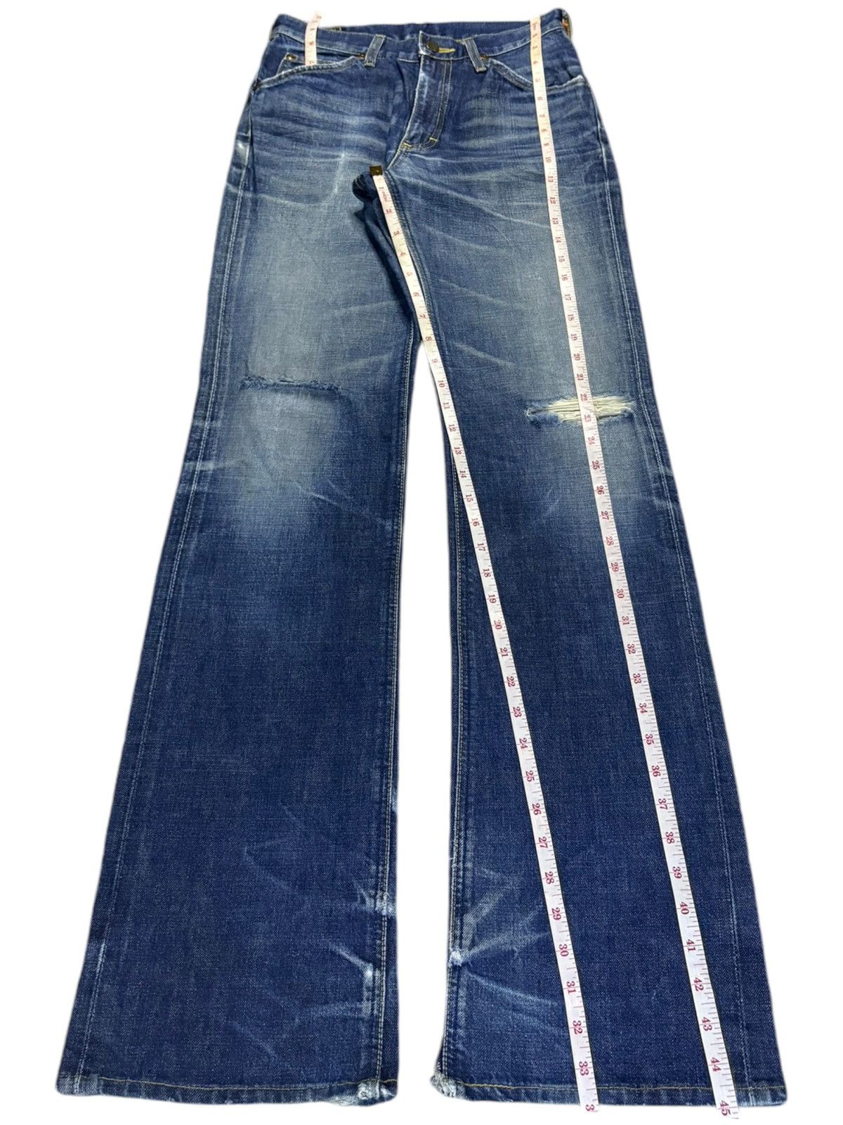Lee Vintage Lee Riders Mud Wash Distressed Bootcut Flare Jeans Size US 26 / EU 42 - 13 Thumbnail