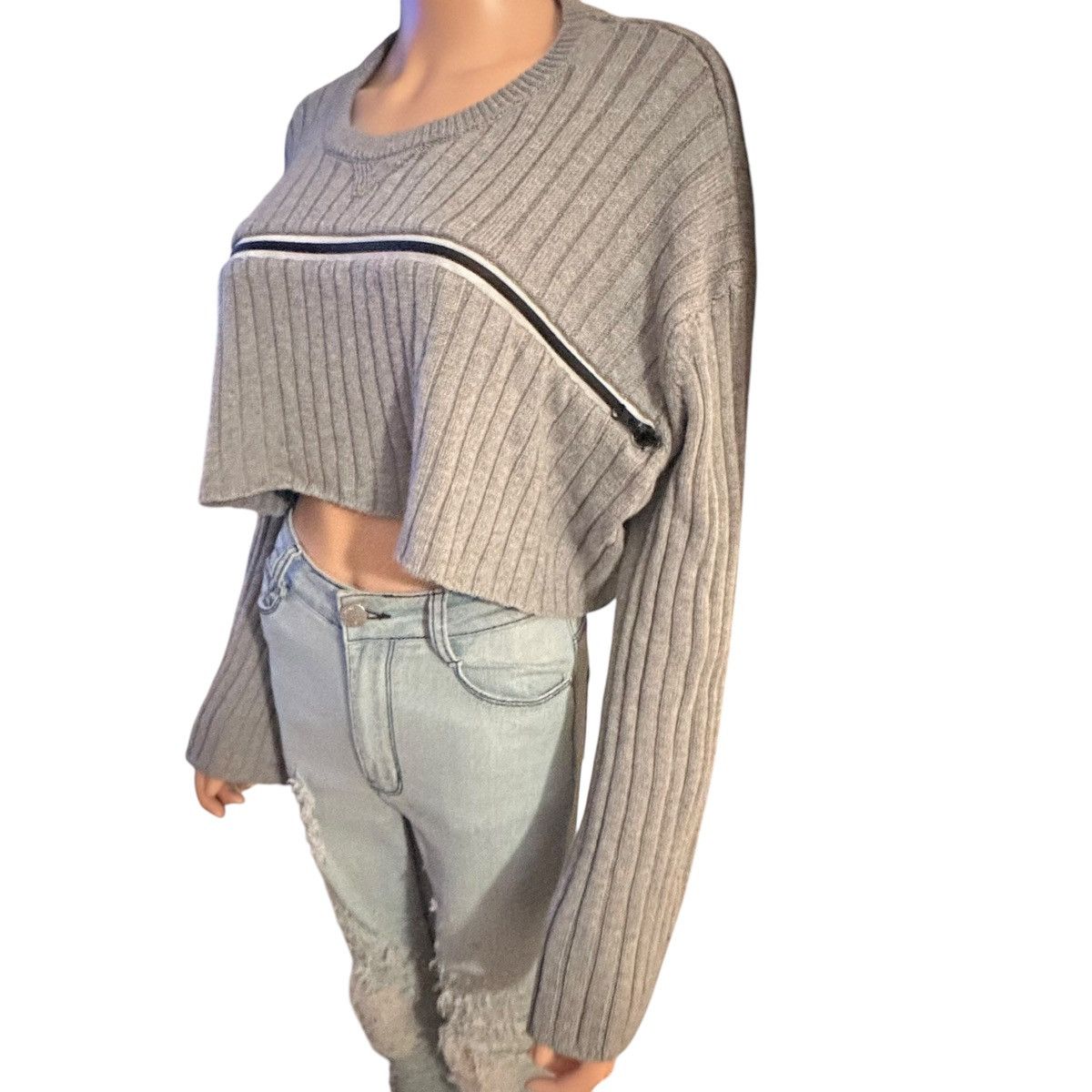 Other LF Seek The Label horizontal zippered cropped sweater Size S / US 4 / IT 40 - 3 Thumbnail