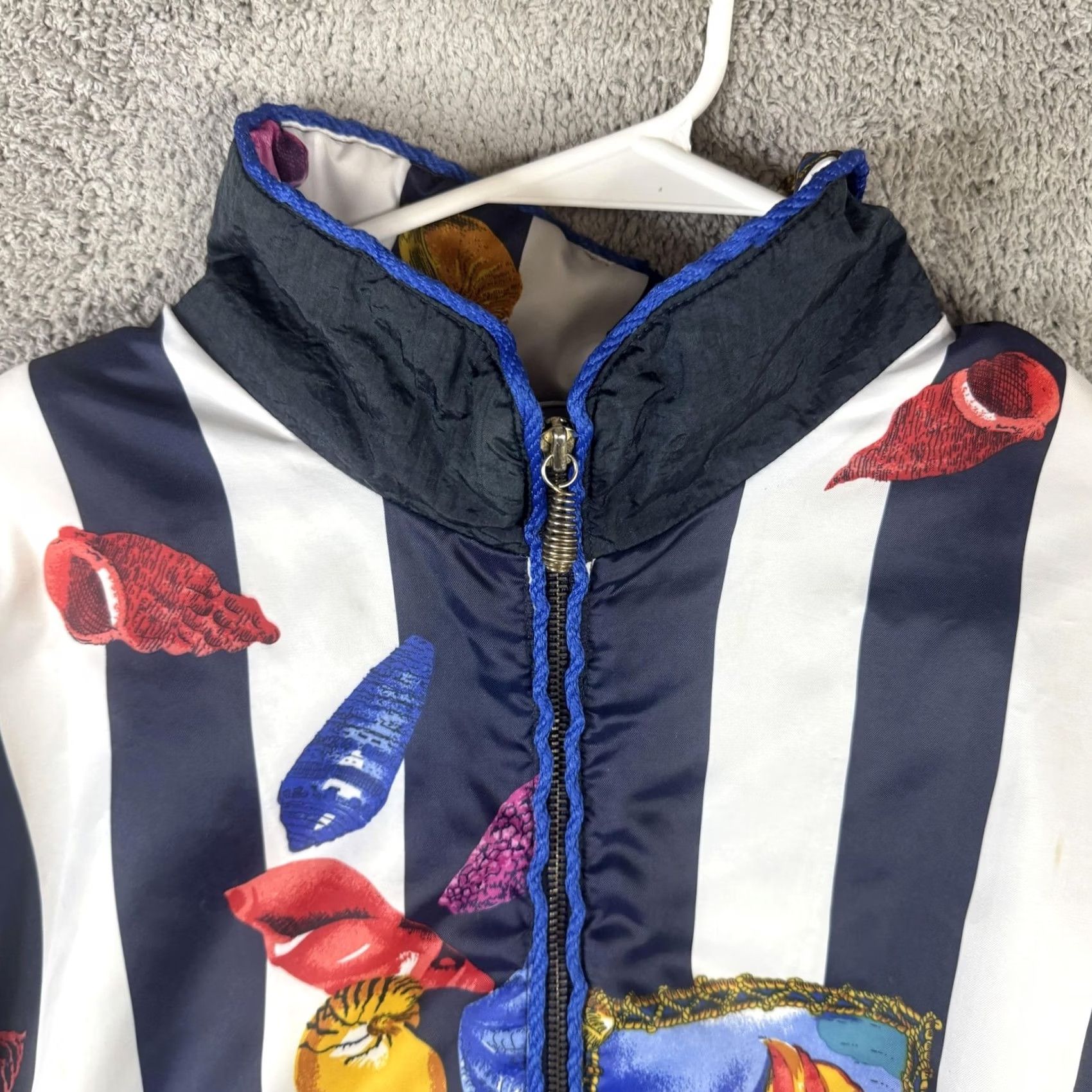 Vintage VINTAGE RZR Original Jacket Womens L Blue Seashell Full Zip Windbreaker Size L / US 10 / IT 46 - 6 Thumbnail