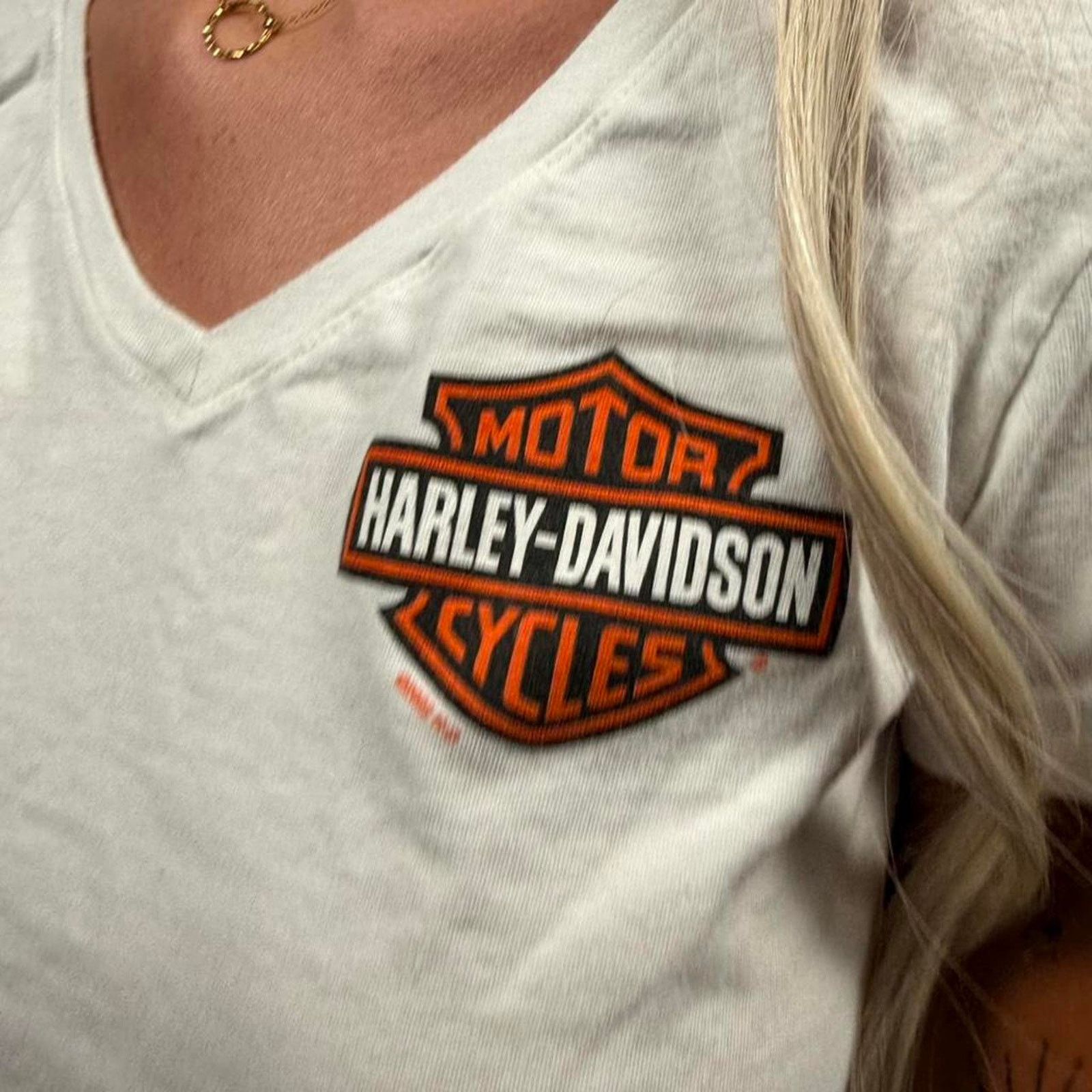 Harley Davidson Harley davidson white v neck Tee Shirt Size S / US 4 / IT 40 - 2 Thumbnail
