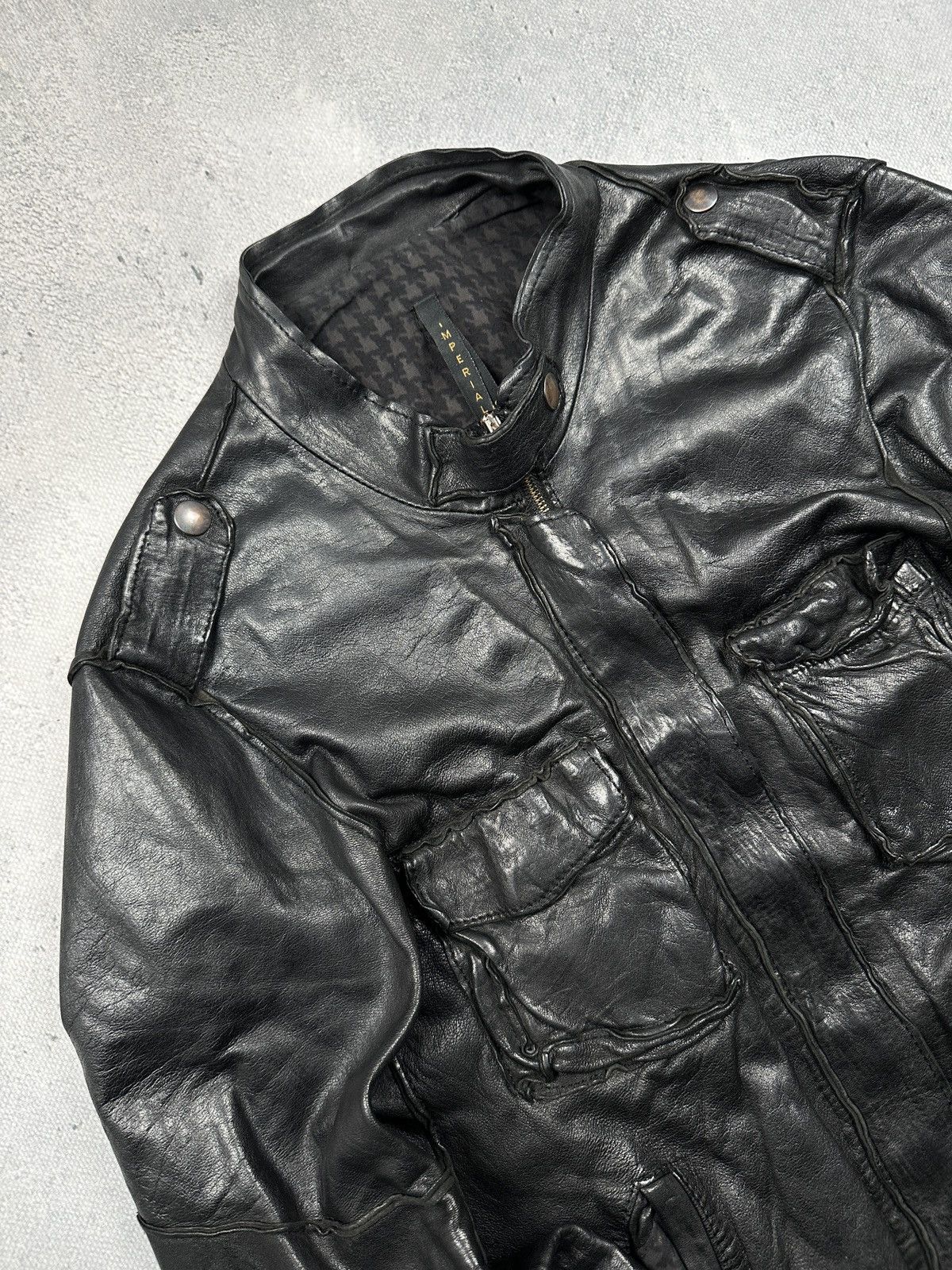 Imperial Imperial Vintage Black Leather Jacket Made in Italy Archive Size L / US 10 / IT 46 - 17 Thumbnail