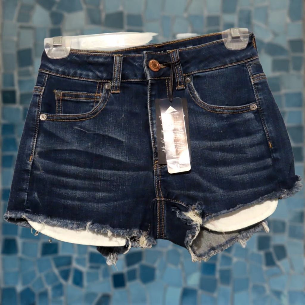 American Eagle Outfitters American Eagle Outfitters Denim Lycra Women's 2 Cut-Off Dark Wash Denim Shorts NWT Size 26" / US 2 / IT 38 - 1 Thumbnail