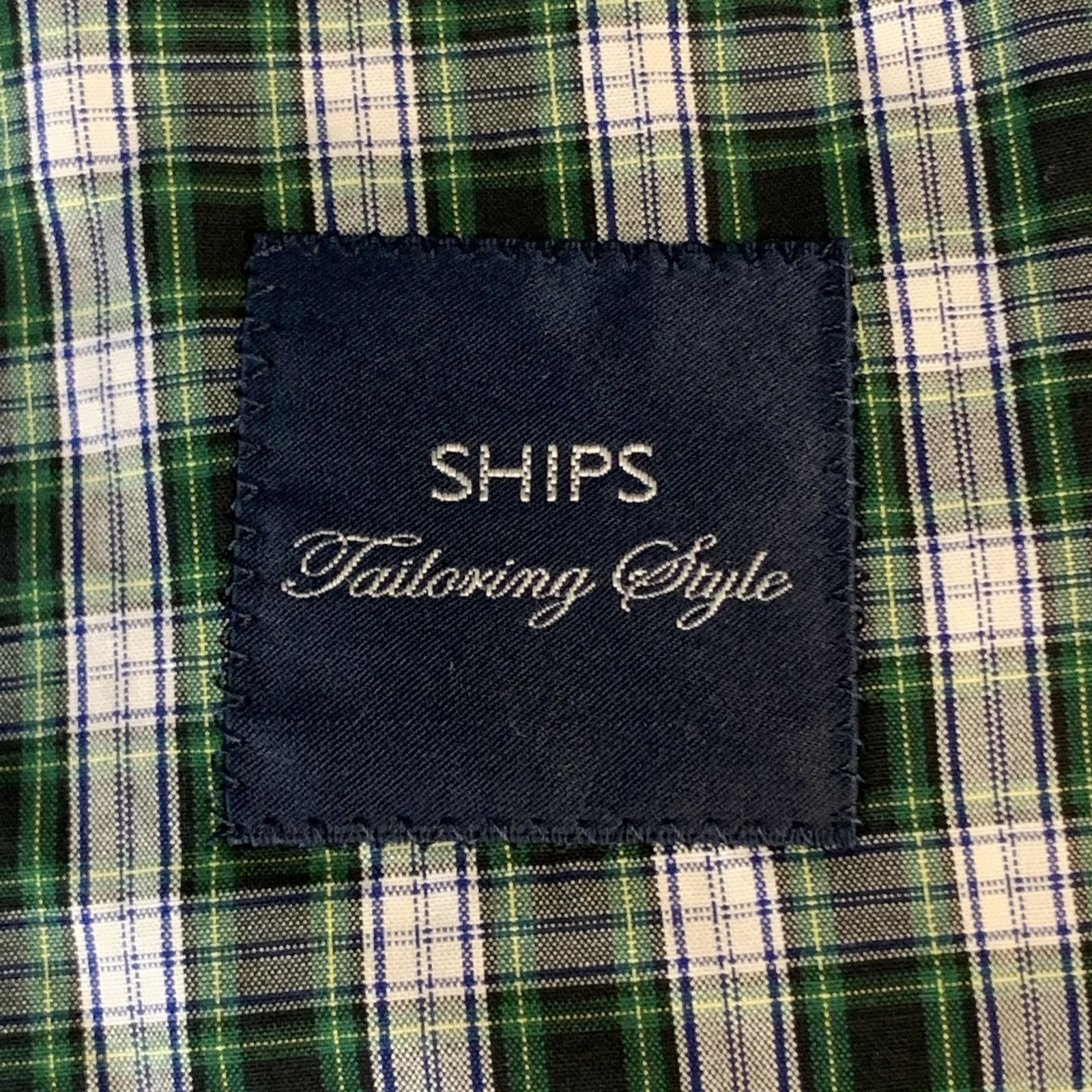 SHIPS Green Black & White Plaid Cotton Notch Lapel Sport Coat Size 34R - 6 Thumbnail
