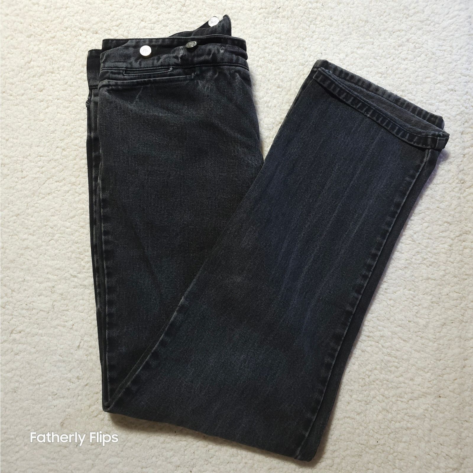 Other WAH Makers Black Cinch Back Jeans Size 36 Button Fly Denim Size US 36 / EU 52 - 10 Thumbnail