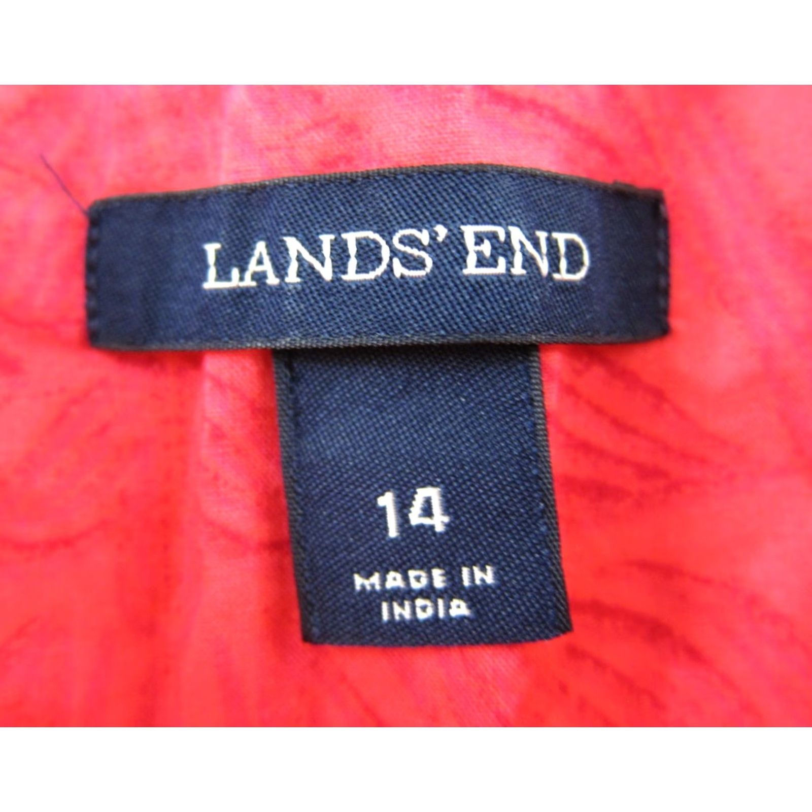 Lands' End Lands' End Blouse 100% Cotton Pink Orange Floral Pocket Long Sleeve Tunic 14 Size XL / US 12-14 / IT 48-50 - 3 Thumbnail
