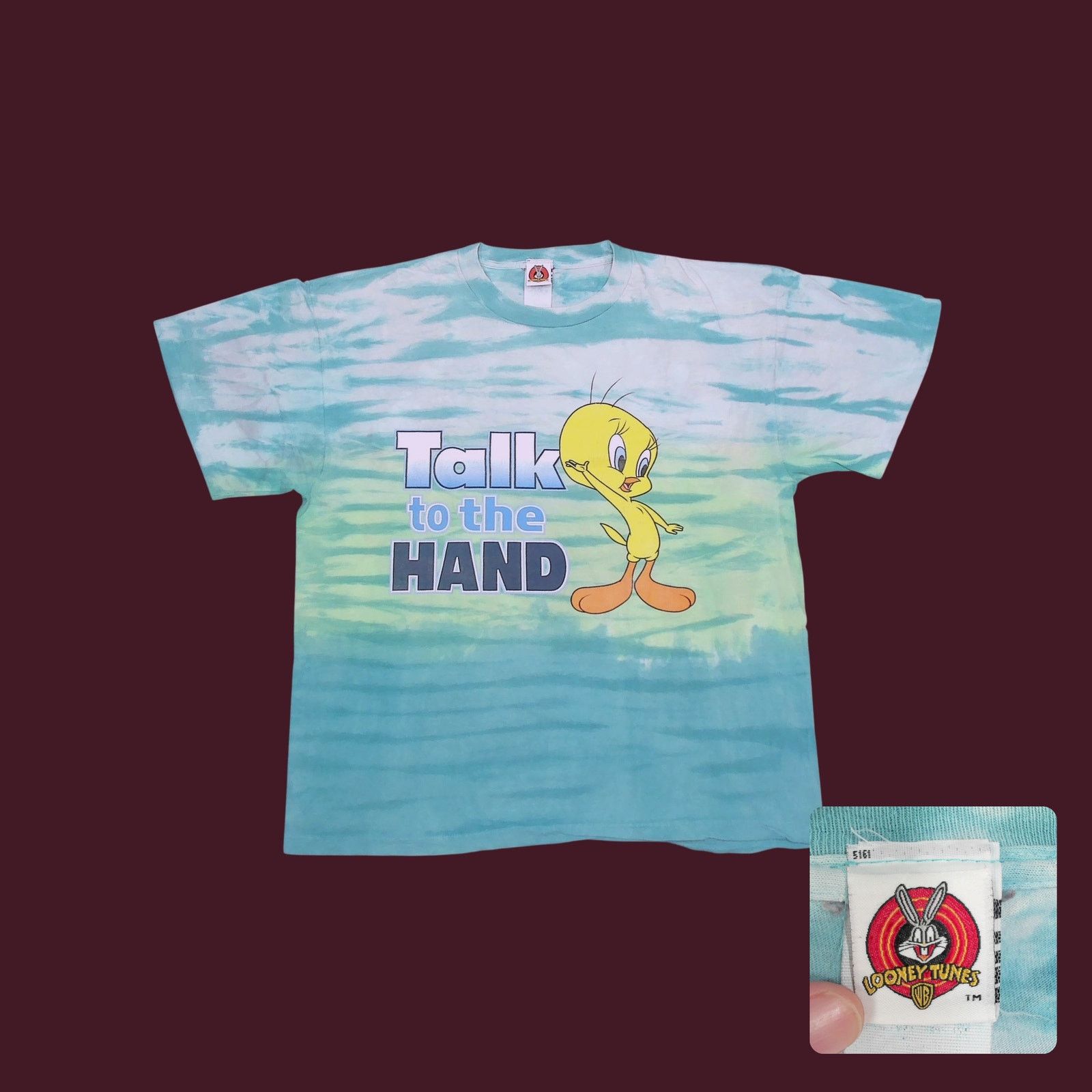 Warner Bros VTG 2001 Tweety Bird "Talk To The Hand" Tie Dye Tee Boxy XXL Size US XXL / EU 58 / 5 - 1 Thumbnail