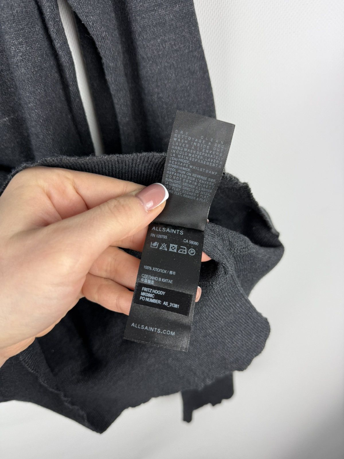 Allsaints × Japanese Brand Allsaints Fritz Hoody Men’s Full Zip Hoodie Size S Size US S / EU 44-46 / 1 - 13 Thumbnail