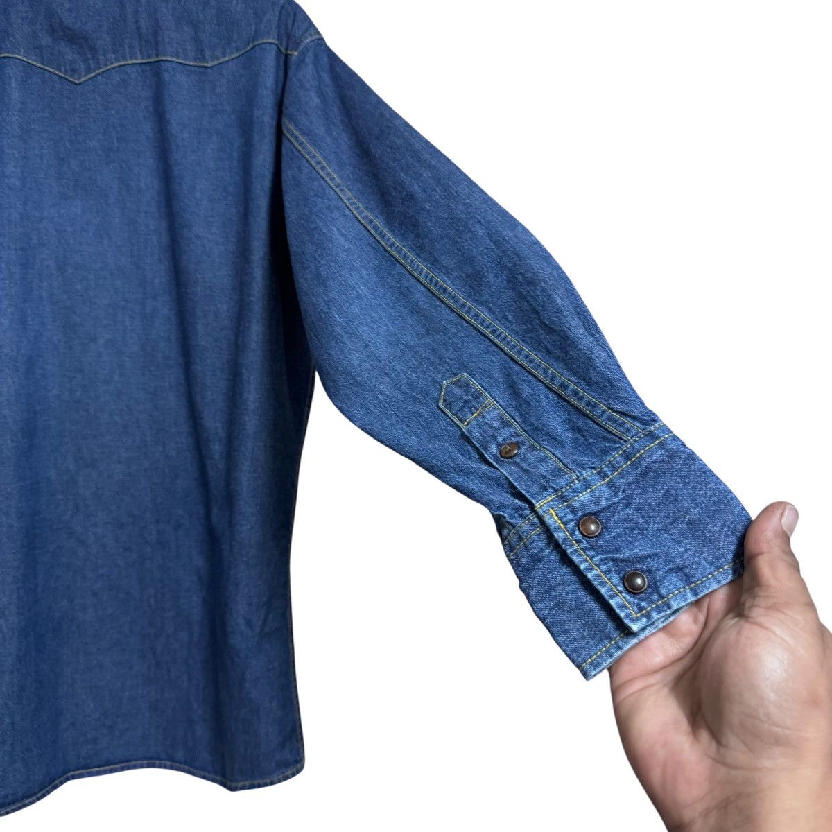 Levi's Vintage 90s Levis Big E Western Denim Shirt Selvedge Size US L / EU 52-54 / 3 - 11 Thumbnail