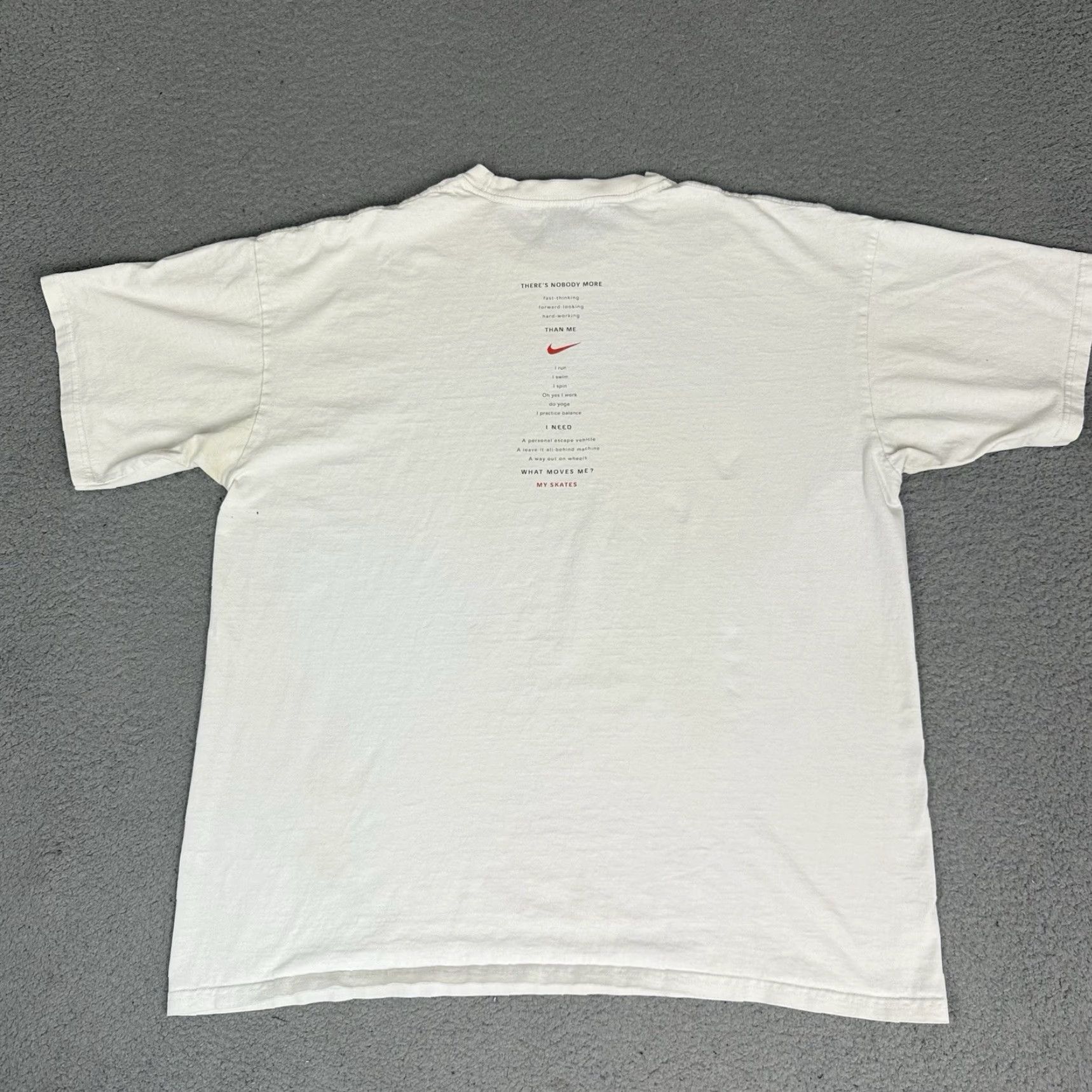 Nike VINTAGE Nike T Shirt Mens XL White Nike Swoosh N-Dorfin Logo Graphic Print 90s Skates USA Retro Grunge Size US XL / EU 56 / 4 - 4 Thumbnail