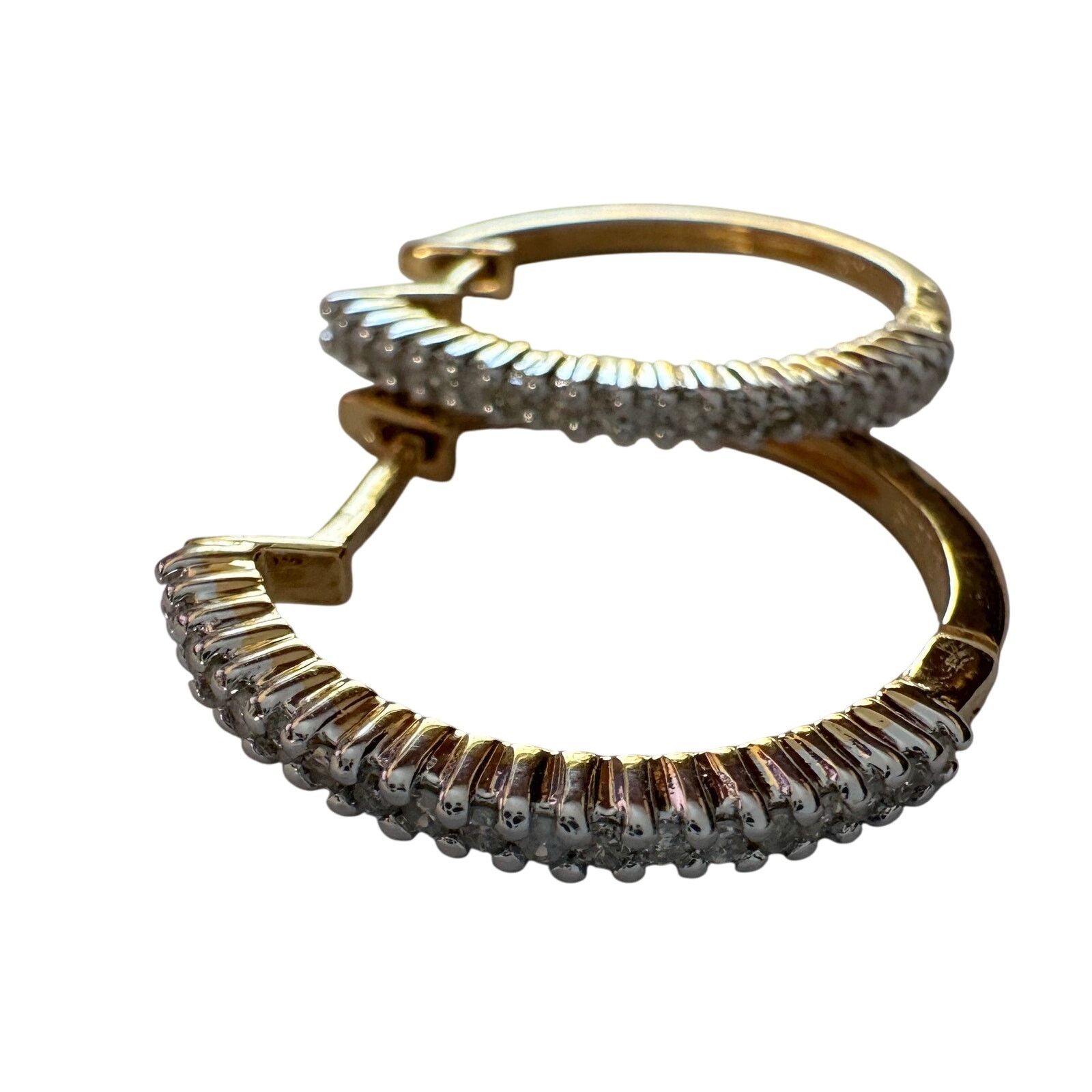 Other 1/3 Carat Natural Diamond Hoop Earrings Size ONE SIZE - 5 Thumbnail