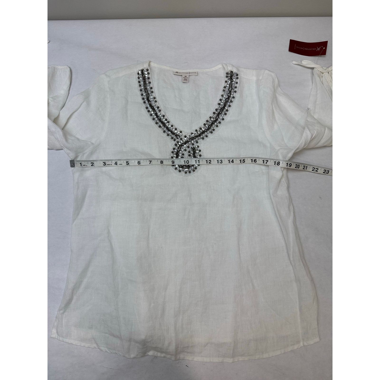 Other NWT JM Collection Petite 100% Linen Tunic Shirt - 14P Size XL / US 12-14 / IT 48-50 - 2 Thumbnail