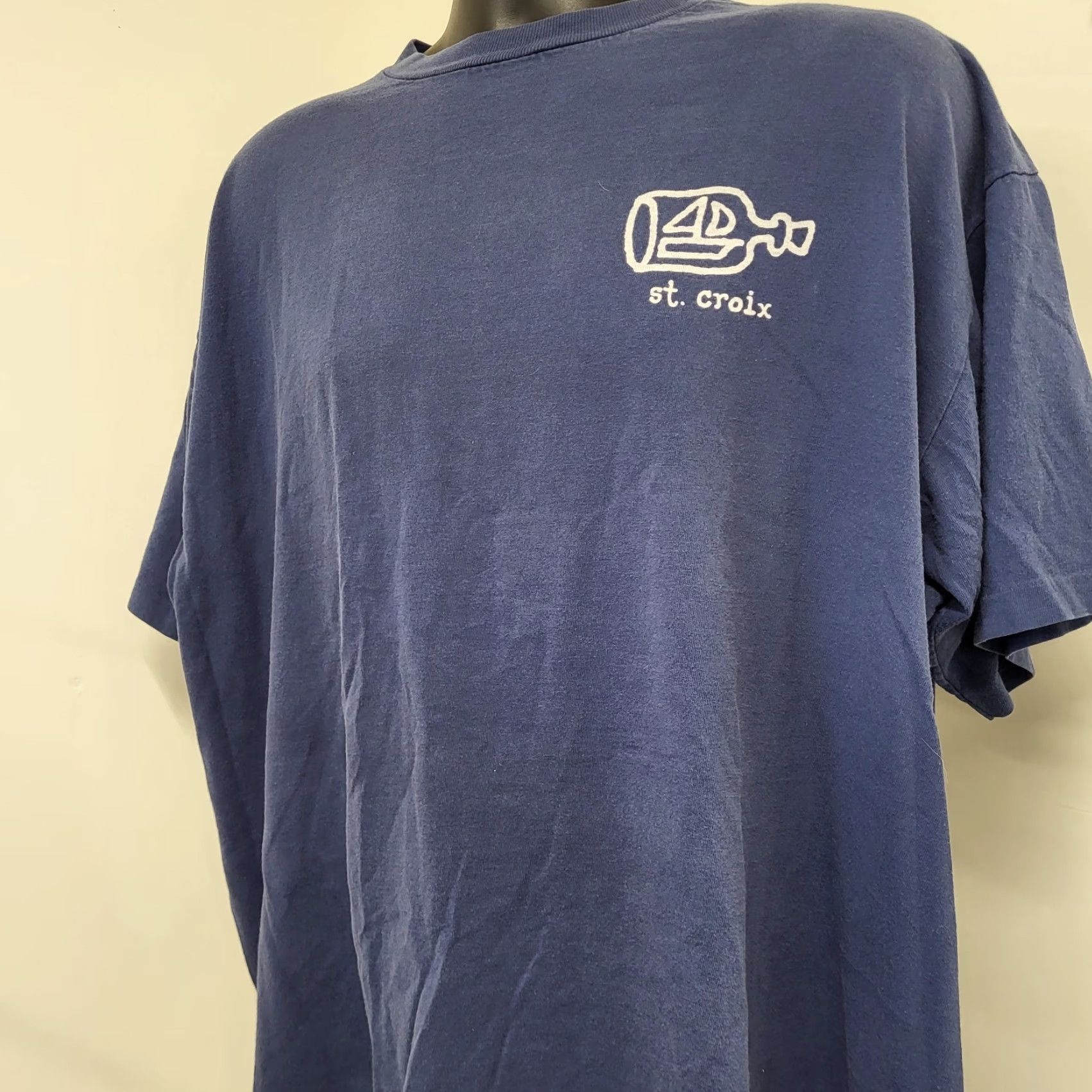 Vintage VINTAGE Gravity Graphic T-Shirt Men XL Blue "I'd Rather Be In The Boat" St. Croix Drinking Shirt Size US XL / EU 56 / 4 - 5 Thumbnail