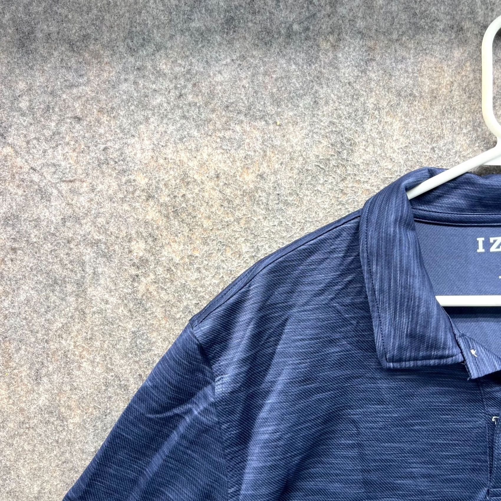 Izod Izod Polo Shirt Mens XL Blue Navy Heather Short Sleeve Collared Logo All Seasons Stretch Golf Casual Regular Size US XL / EU 56 / 4 - 7 Thumbnail
