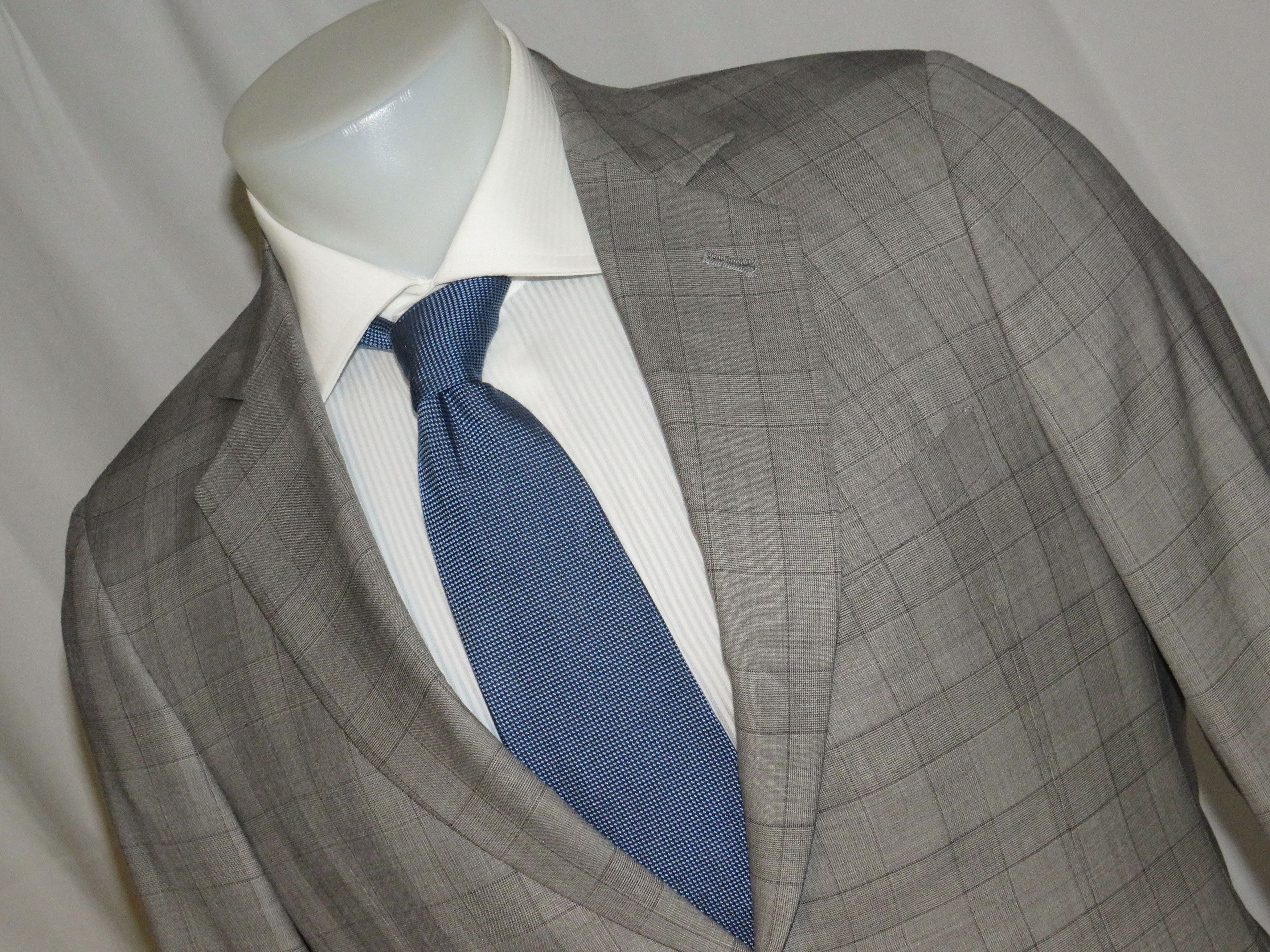 Giorgio Armani Black Label Custom Gray Plaid Two Button Suit 40R Size 40R - 7 Thumbnail