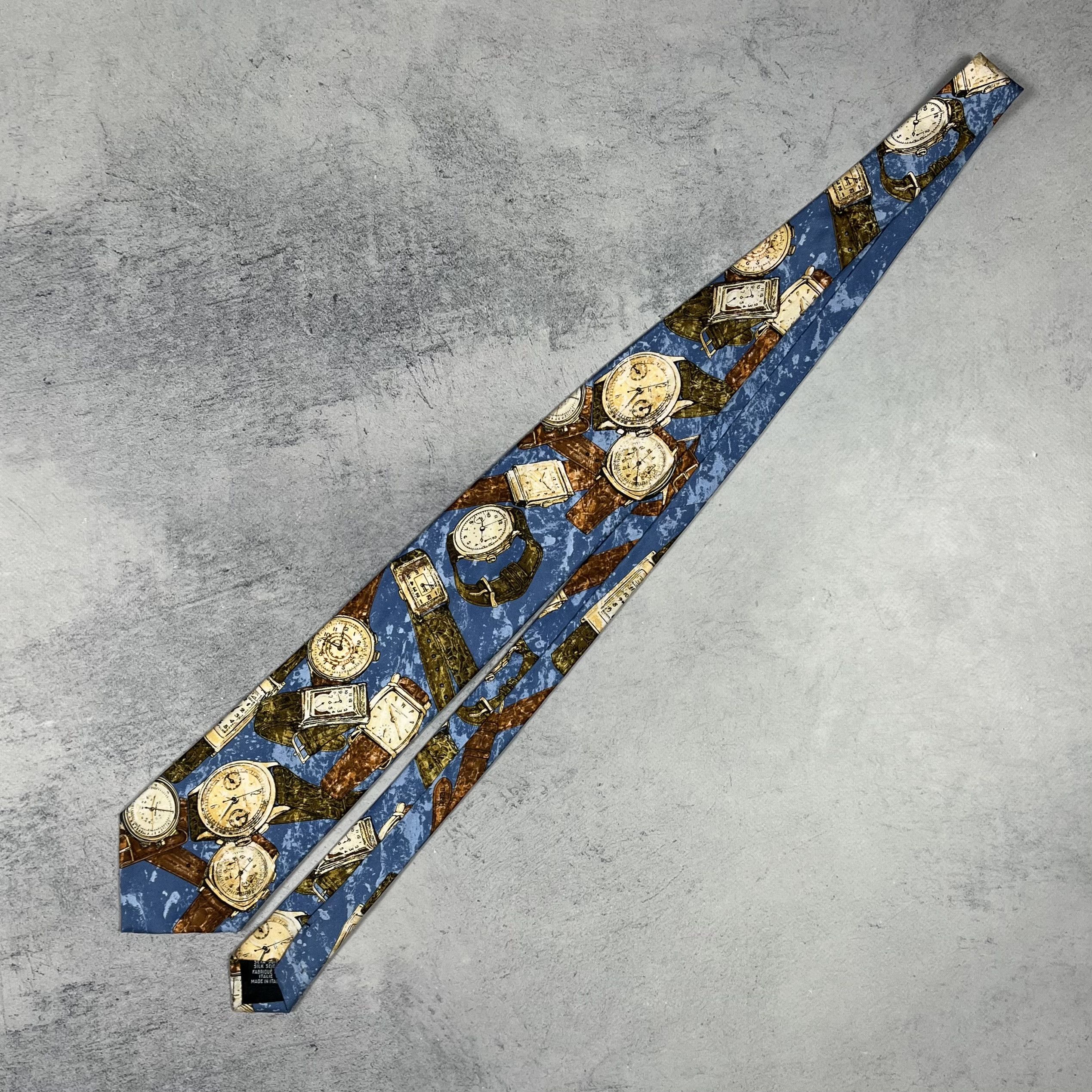Hugo Boss Vintage Hugo Boss Watch Print Silk Tie 90’s Size ONE SIZE - 4 Thumbnail