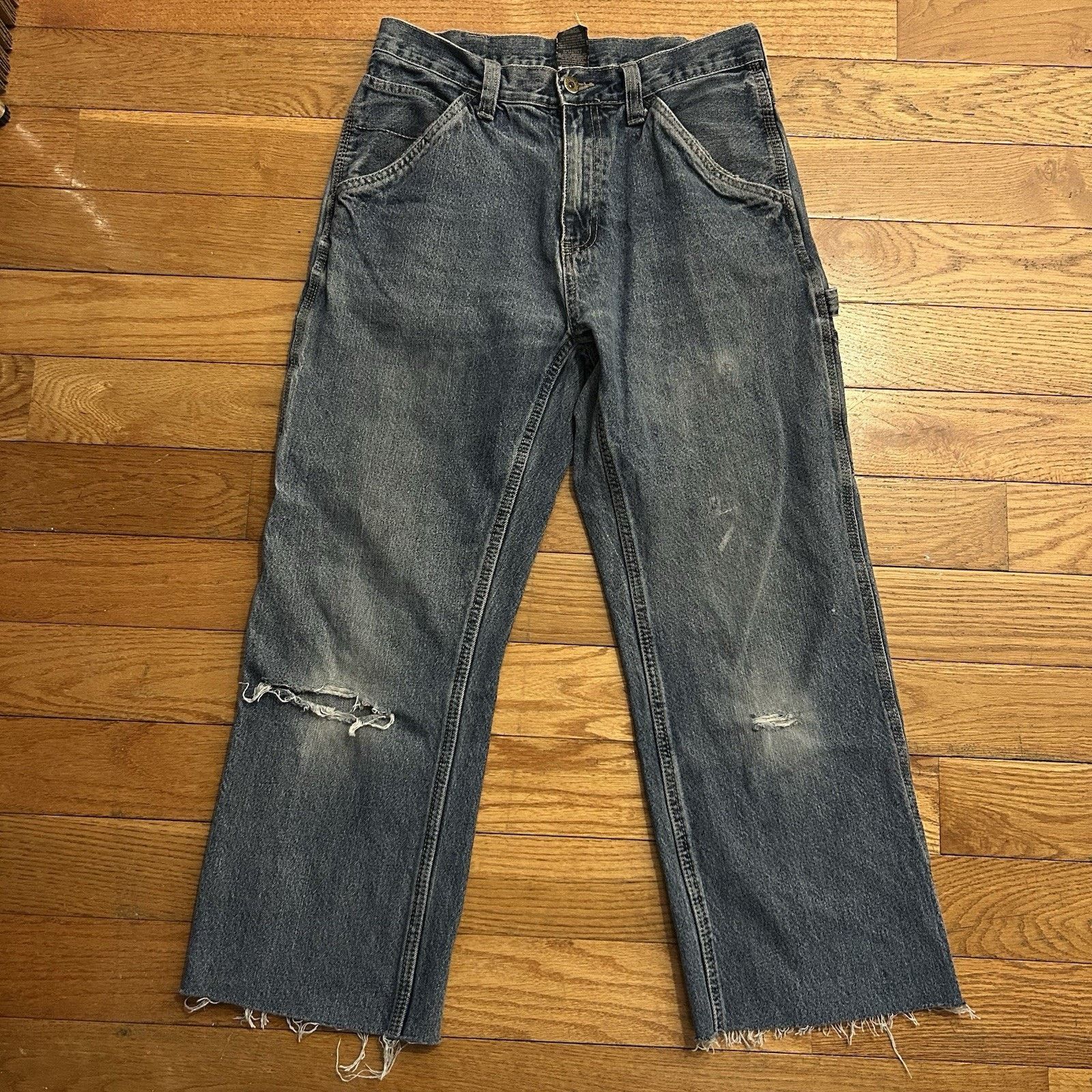 Faded Glory × Vintage Y2K Carpenter Cargo Distressed Cut Off Jeans 30x25 Size US 30 / EU 46 - 1 Thumbnail