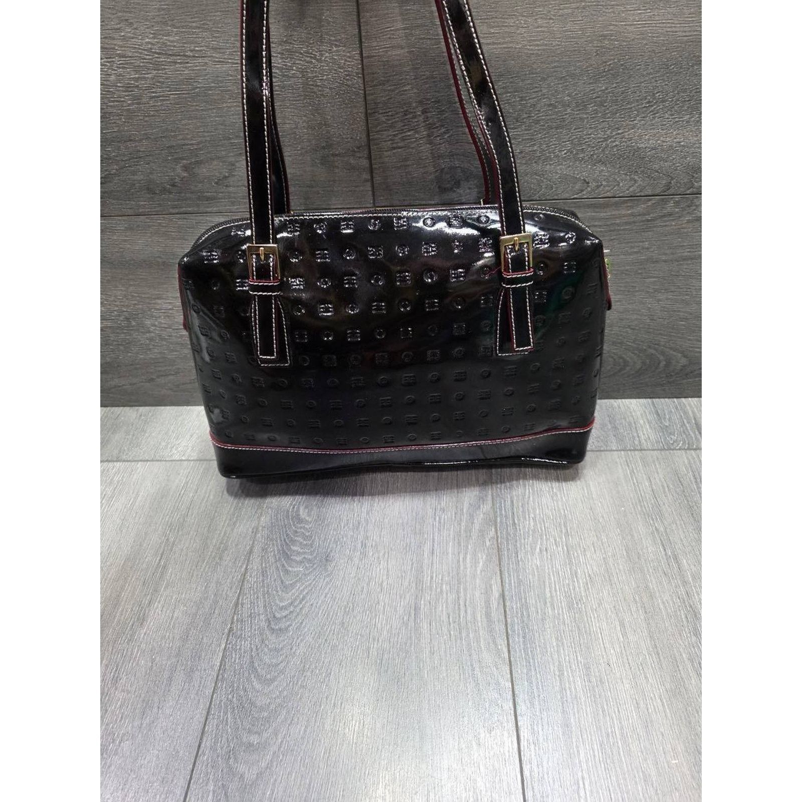 Base London Arcadia Vintage Aria Black Patent Shoulder Bag B000439 Size ONE SIZE - 4 Thumbnail