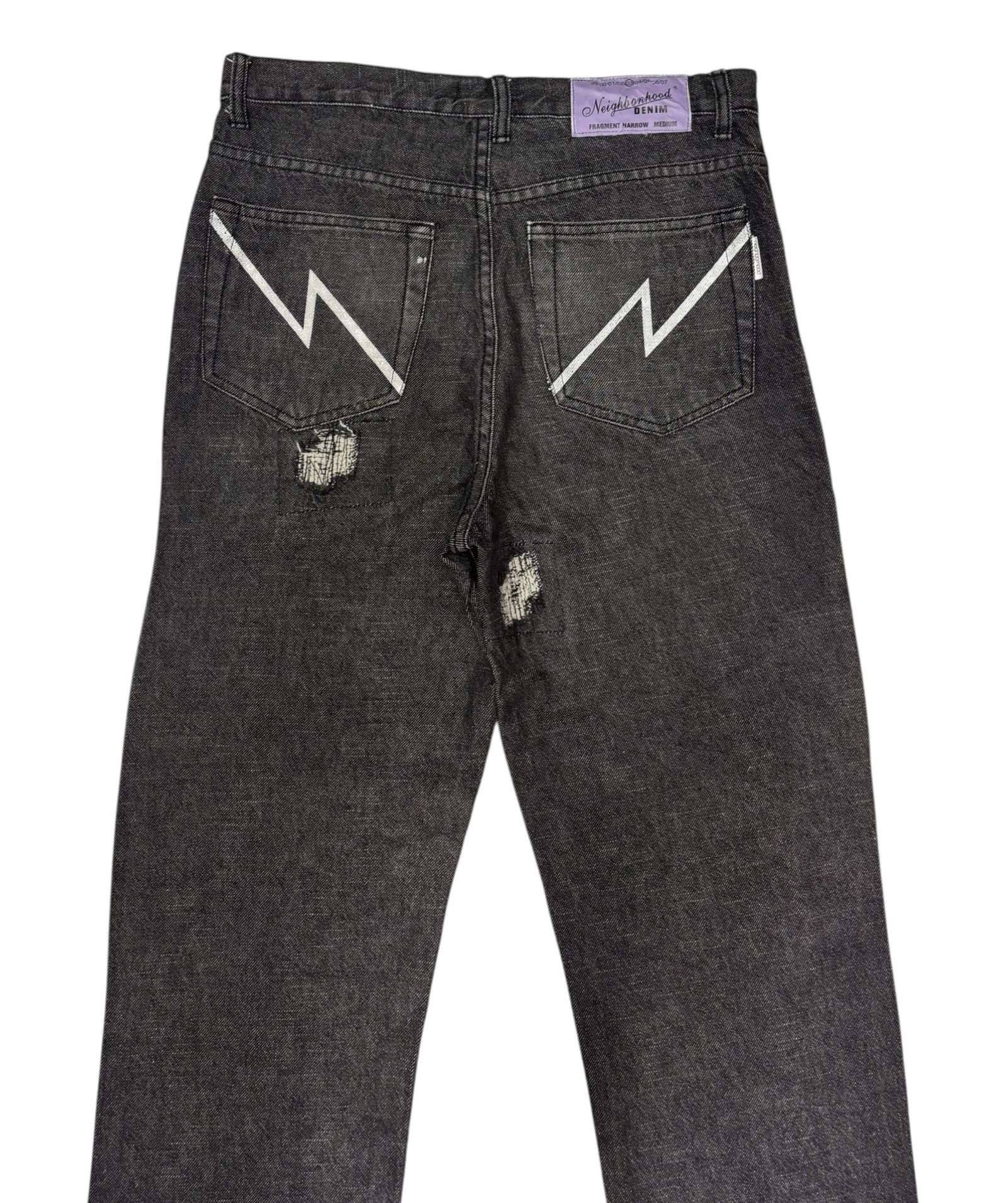 Neighborhood Neighborhood AW03 Black Fragment Narrow Denim Jean Size US 32 / EU 48 - 6 Thumbnail