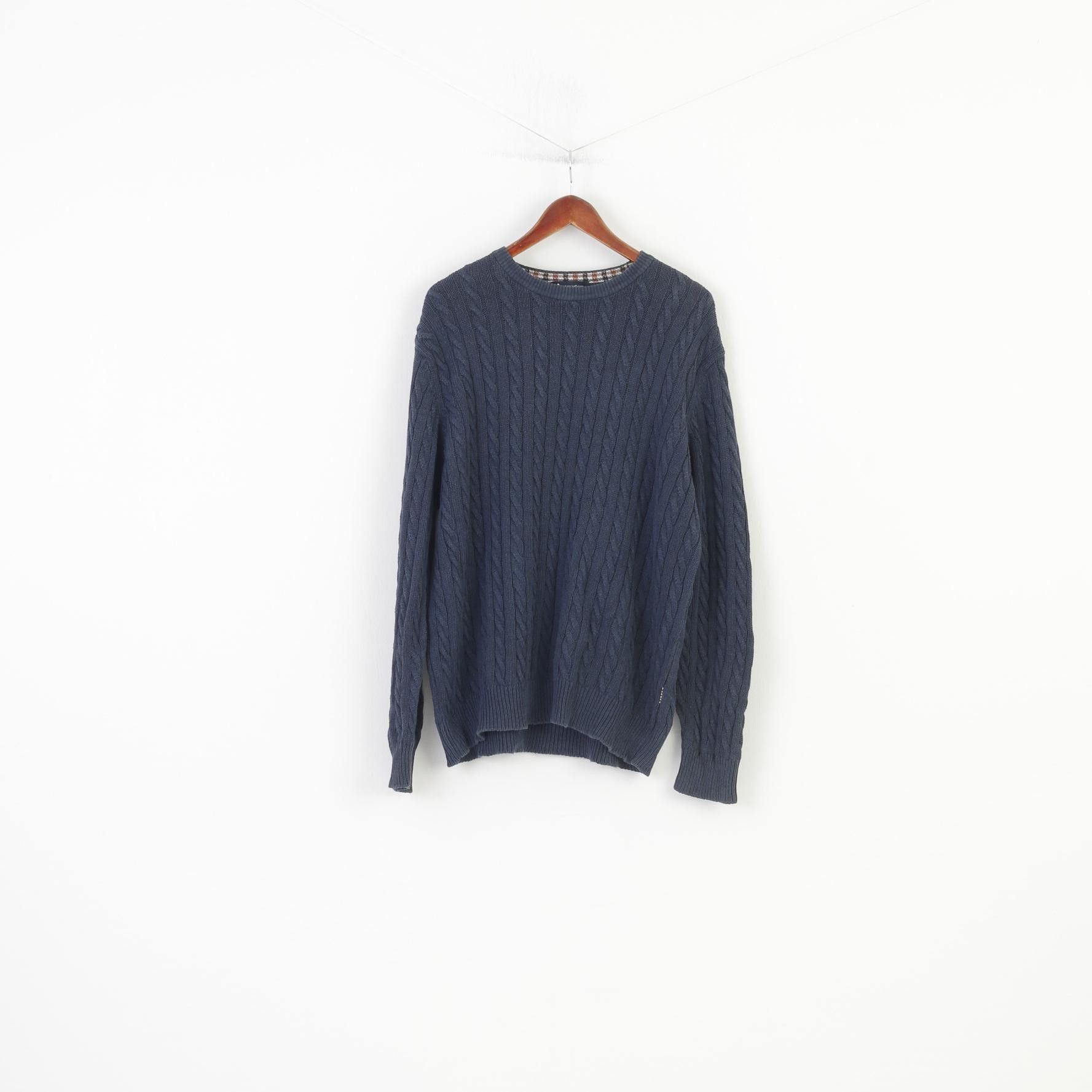 Aquascutum Aquascutum Men XL Jumper Navy Crew Neck Cotton 4106 Size US XL / EU 56 / 4 - 1 Thumbnail
