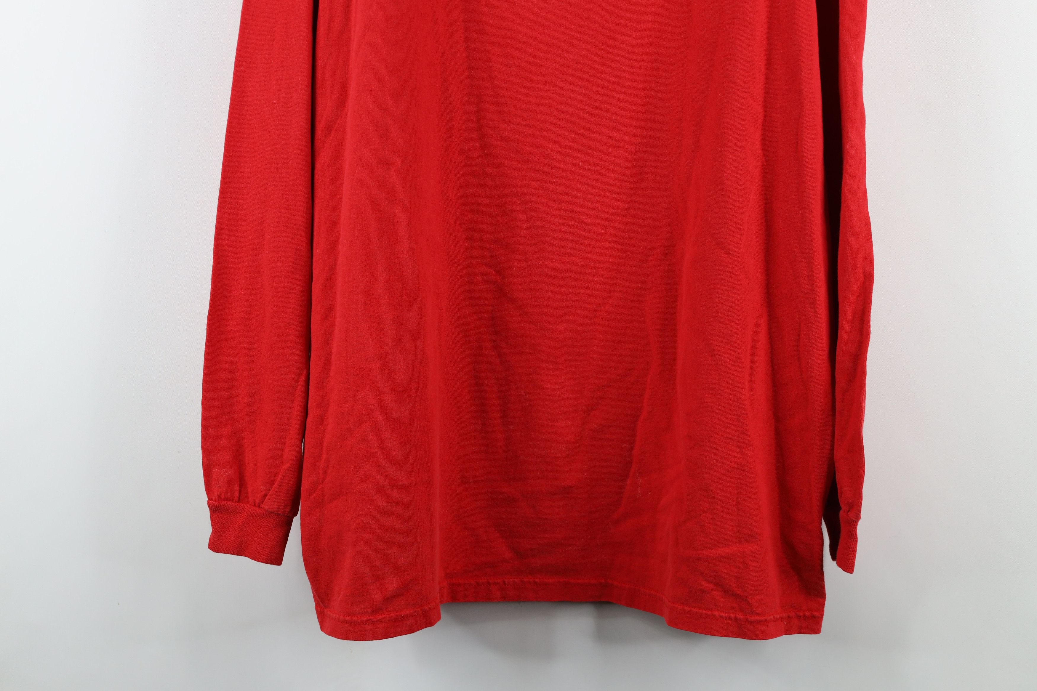 Vintage Vintage 90s Ohio State University Mock Neck T-Shirt Red USA Size US XL / EU 56 / 4 - 3 Thumbnail