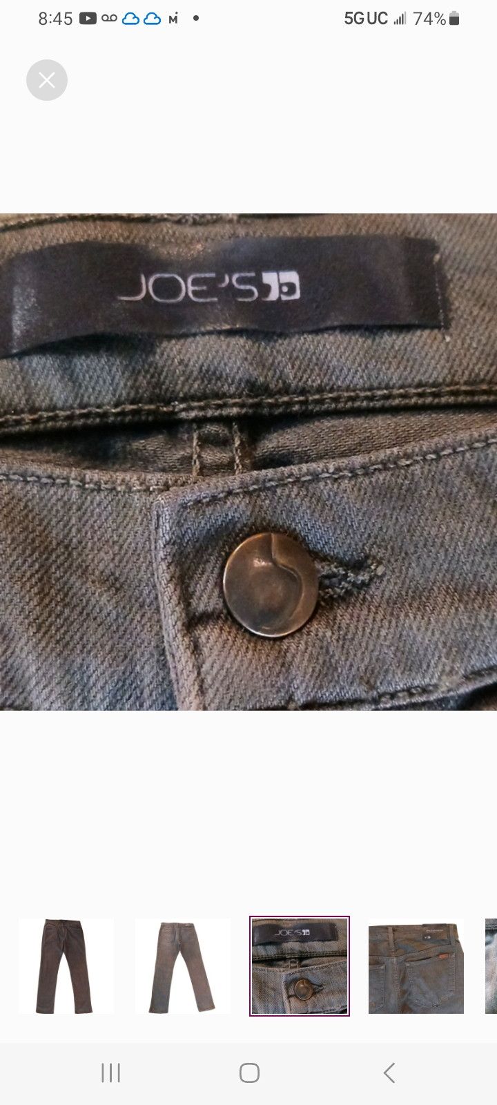 Joe's JOE'S Grey Straight+ Narrow Jeans Size US 34 / EU 50 - 2 Thumbnail