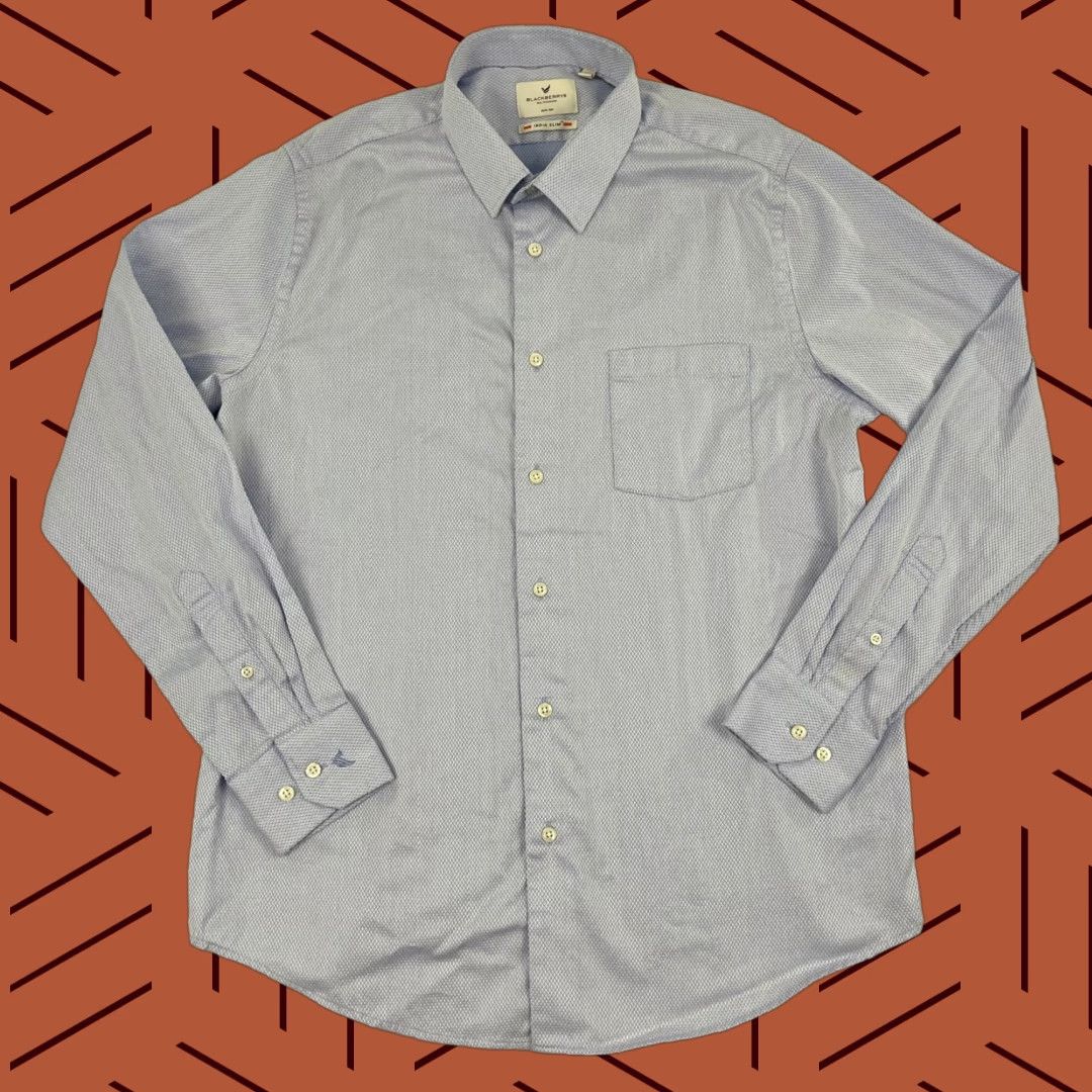 Vintage Blackberrys Shirt Mens XL Blue Button Up Long Sleeve Cotton Slim Size 42 Size US XL / EU 56 / 4 - 1 Thumbnail