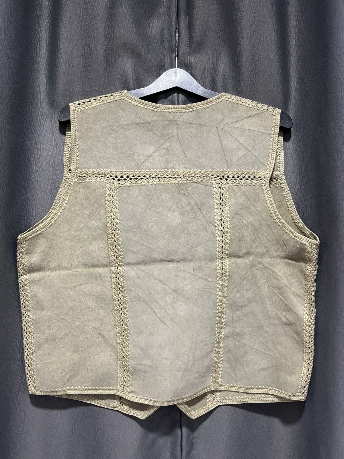 Genuine Leather × Leather × Vintage Vintage knitted leather Vest Size US M / EU 48-50 / 2 - 2 Thumbnail