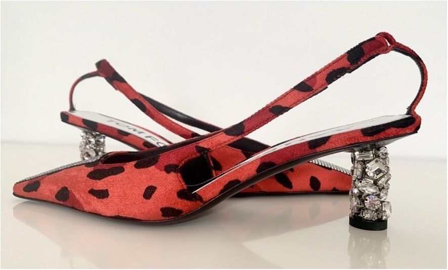 Tom Ford Auth TOM FORD Animalier Red Velvet Slingbacks - Sz 39 Size US 9 / IT 39 - 8 Thumbnail