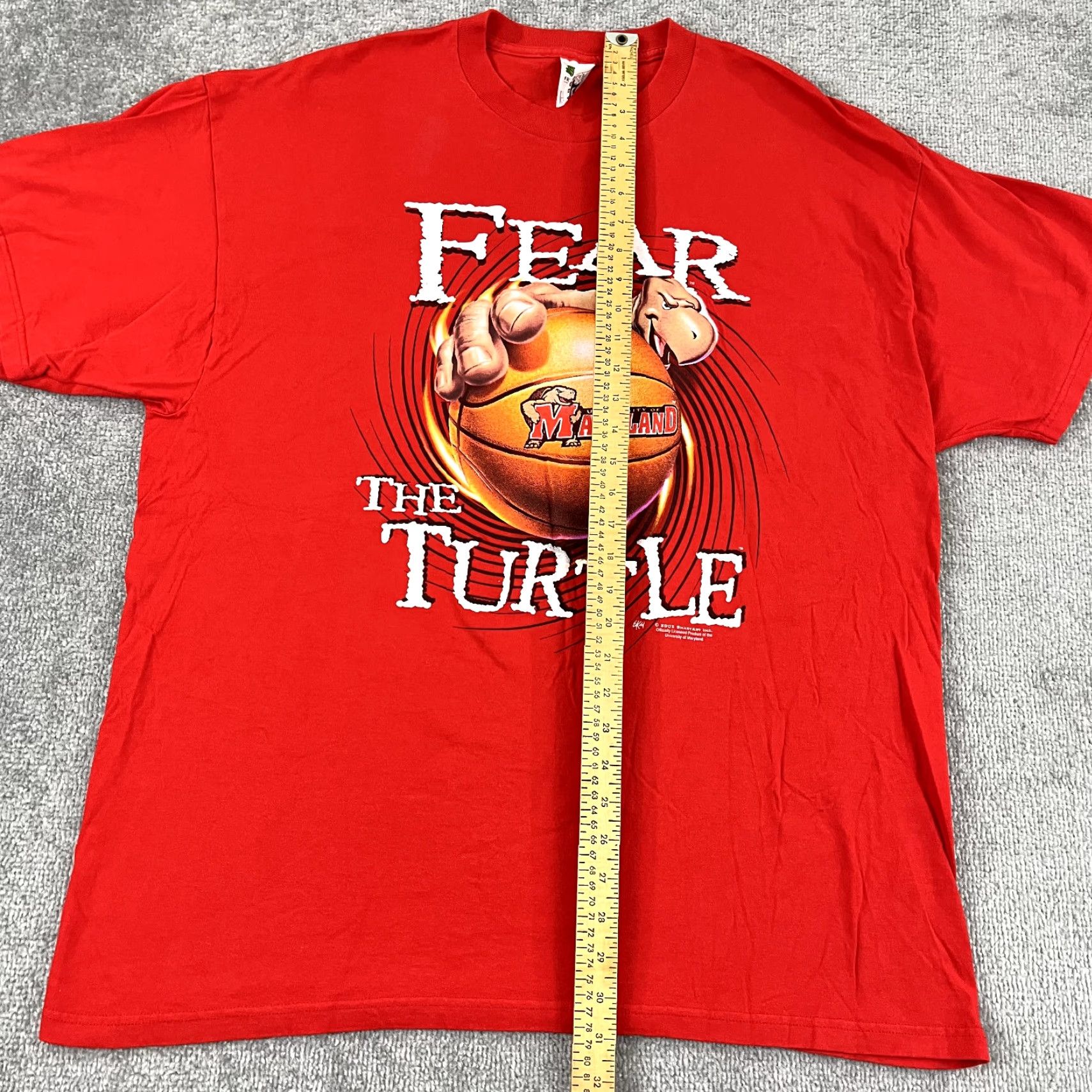 Fruit Of The Loom VINTAGE UNIVERSITY OF MARYLAND Shirt Mens 2XL Red Terrapins Turtle Graphic T Y2K University Mens Shirt 2XL Red Graphic Print Cotton Size US XXL / EU 58 / 5 - 4 Thumbnail