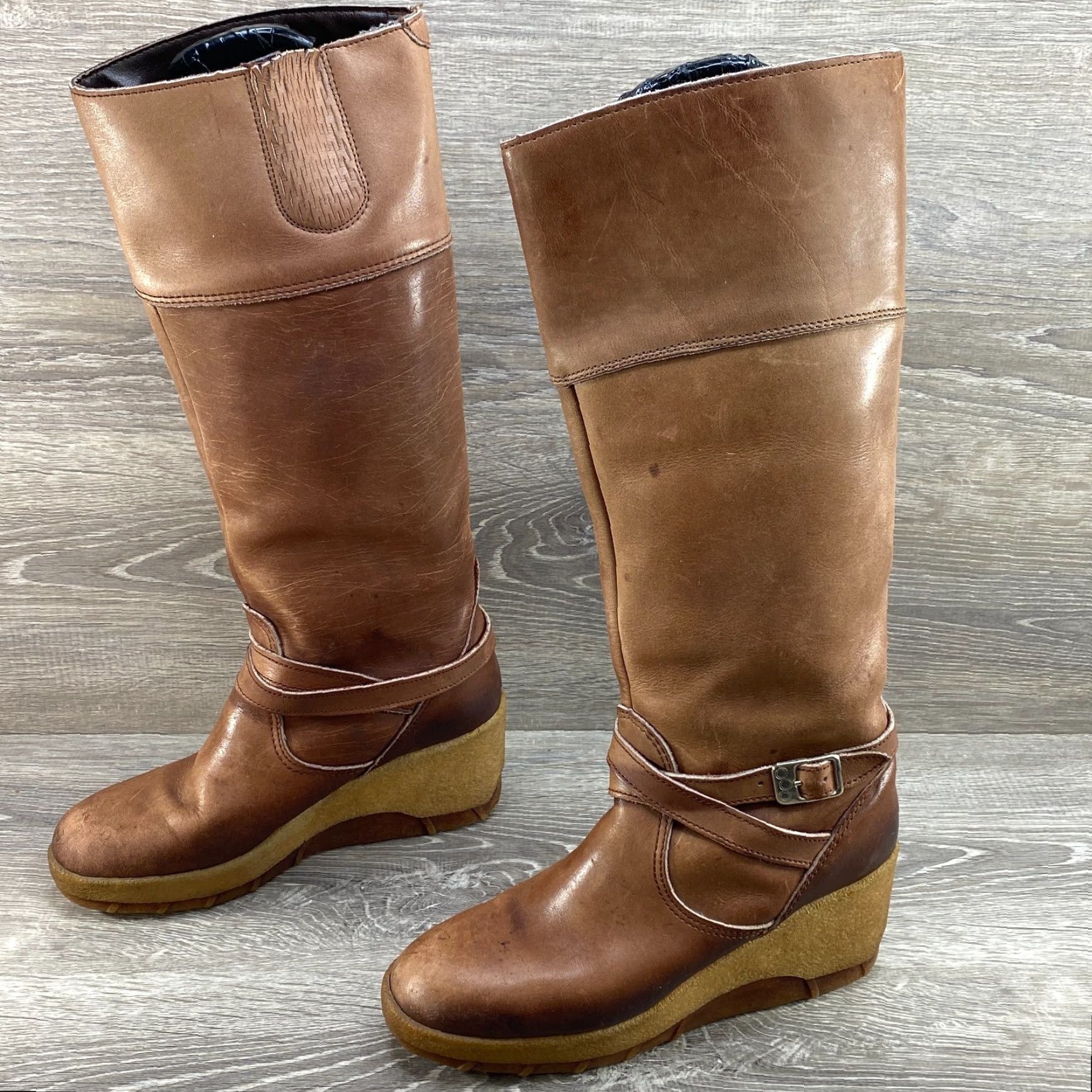 Vintage VINTAGE Rosita Brown Leather Wedge Knee High Riding Boots Women’s 8 M Brown Leather Boot Womens 8 M Rosita Riding Boot Vintage Boots Women Mens? Size US 8 / IT 38 - 5 Thumbnail