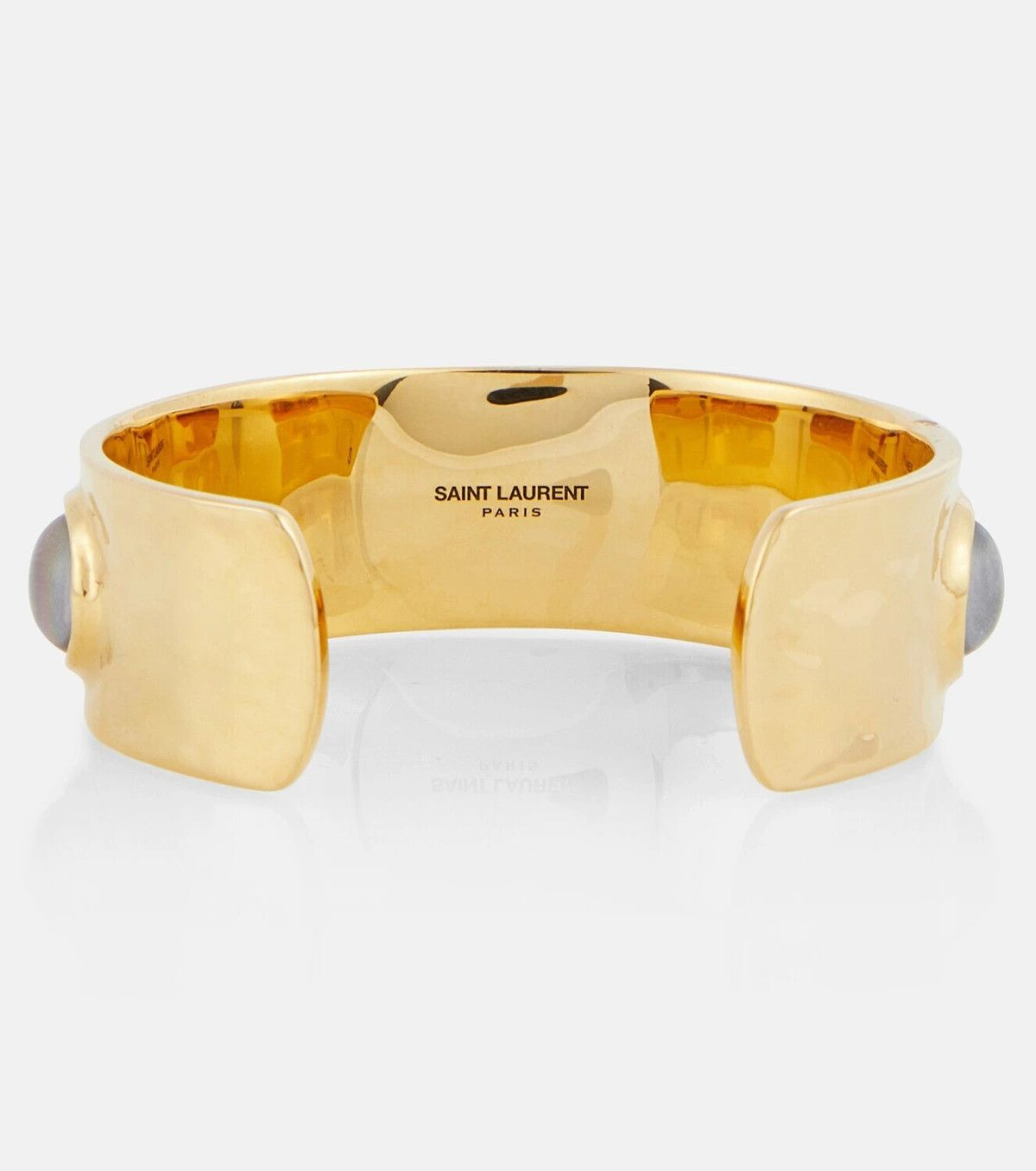 Saint Laurent Paris Saint Laurent Arty cabochon stone-embellished cuff bracelet Size ONE SIZE - 5 Thumbnail