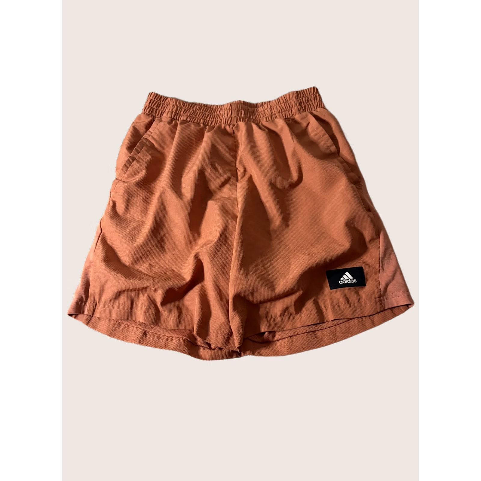 Adidas Adidas Shorts Mens M Orange Aeroready 7" Running Gym Training Lightweight Moisture Wicking Pockets Elastic Waist Size US 31 - 1 Thumbnail
