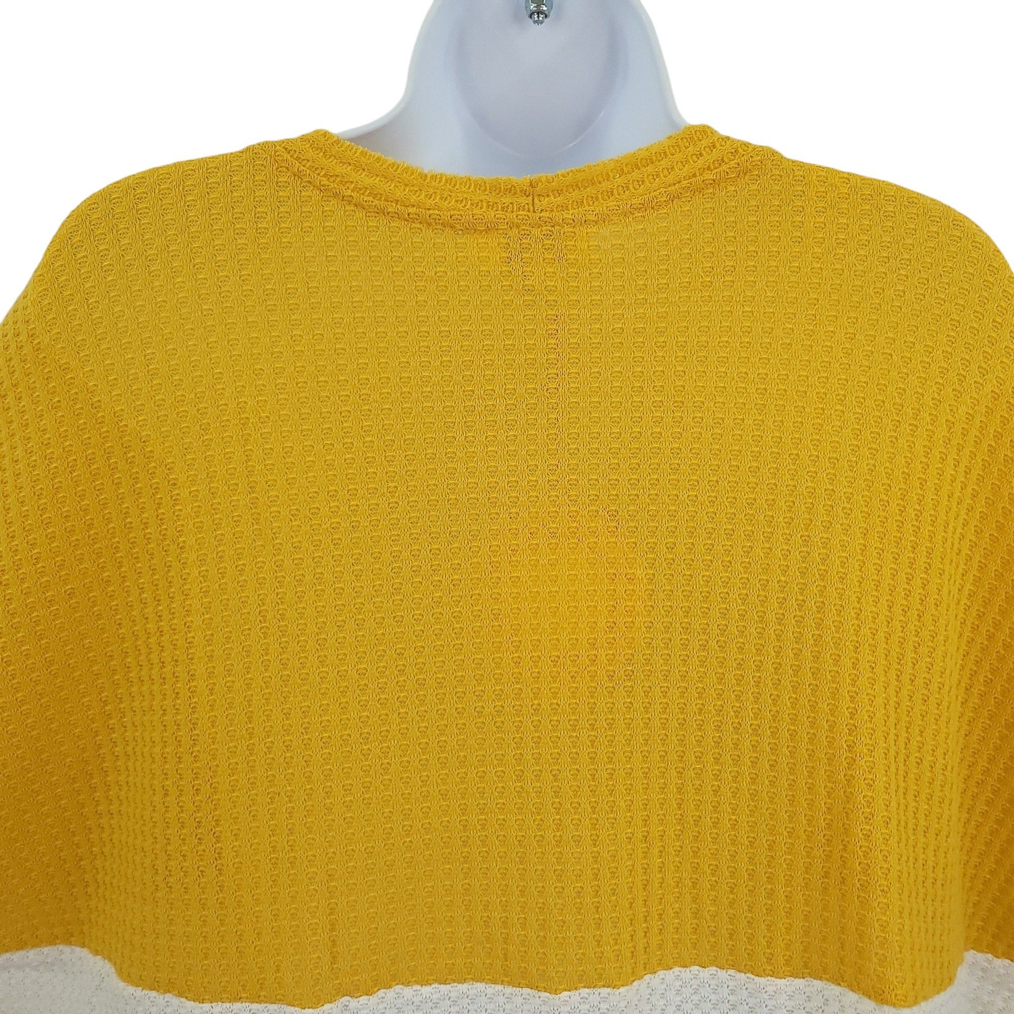 Other Umgee Waffle Knit Top Short Sleeve Womens S Mustard White Size S / US 4 / IT 40 - 7 Thumbnail