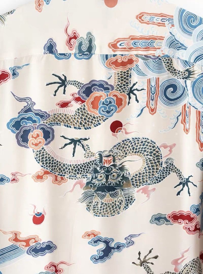 Yohji Yamamoto Yohji Yamamoto 00s Cloud & Dragon Print Shirt Size US L / EU 52-54 / 3 - 5 Thumbnail